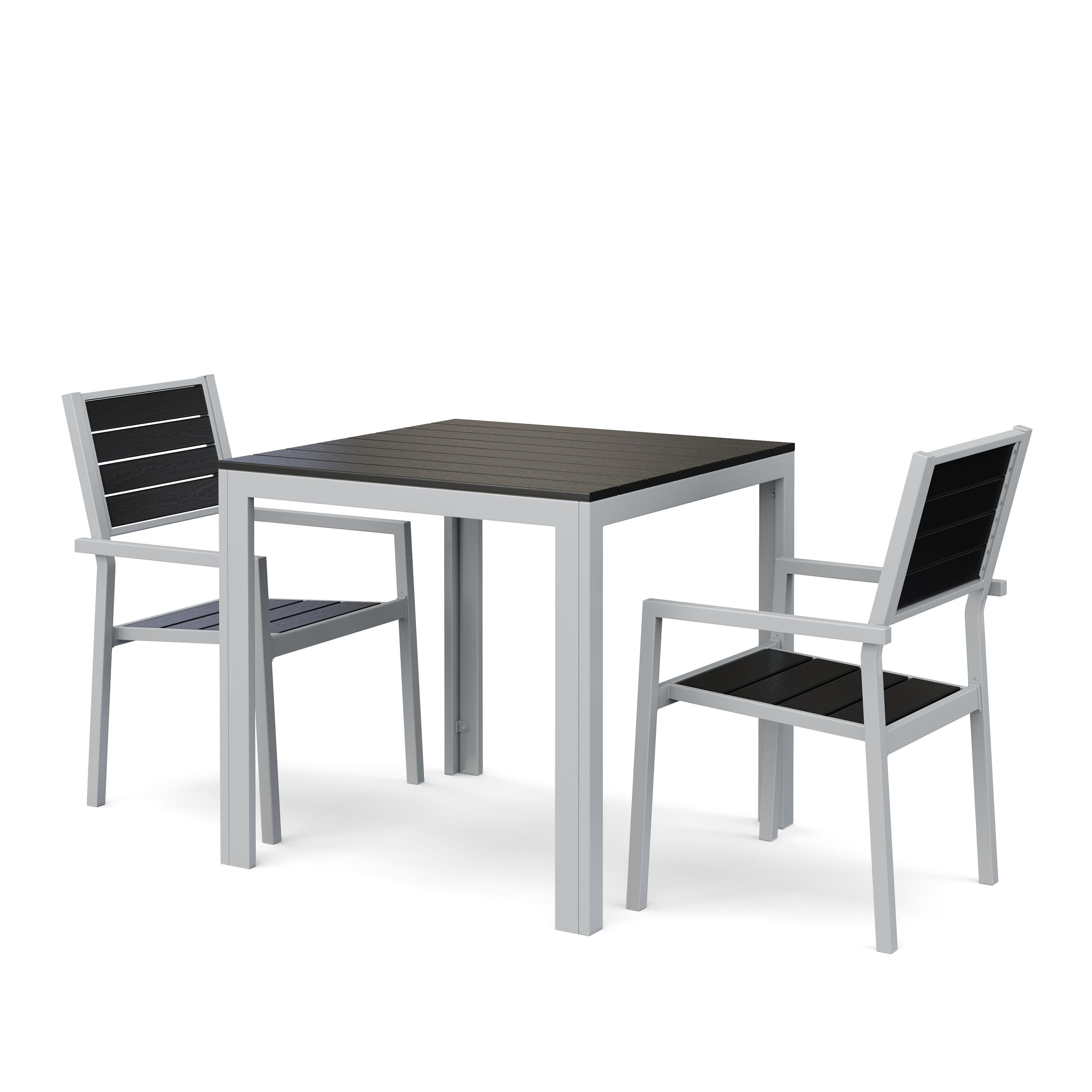 Gartenmöbel Set NELI 2 Stühle anthrazit
