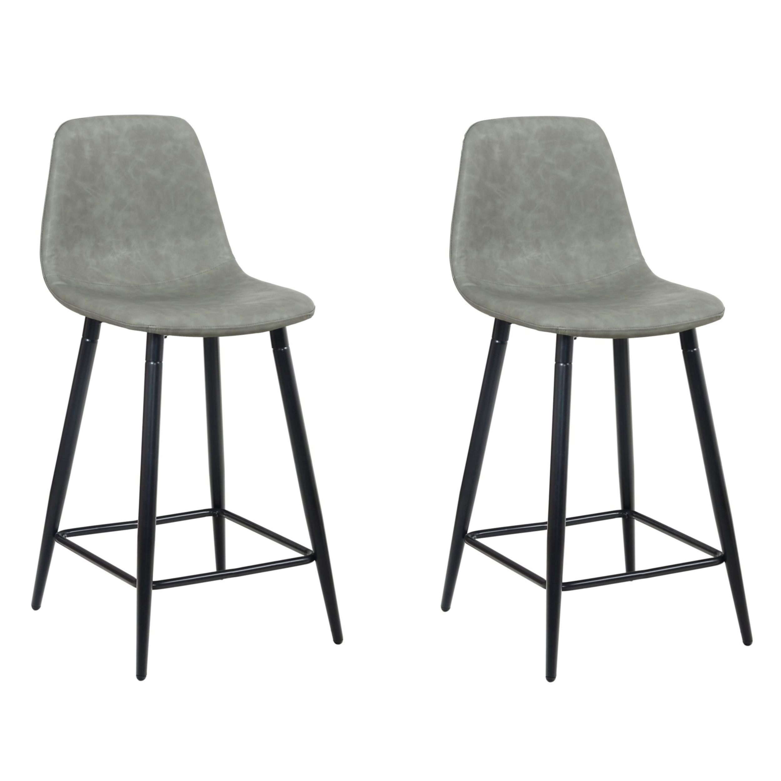 Barhocker DAVY 2er Set grau