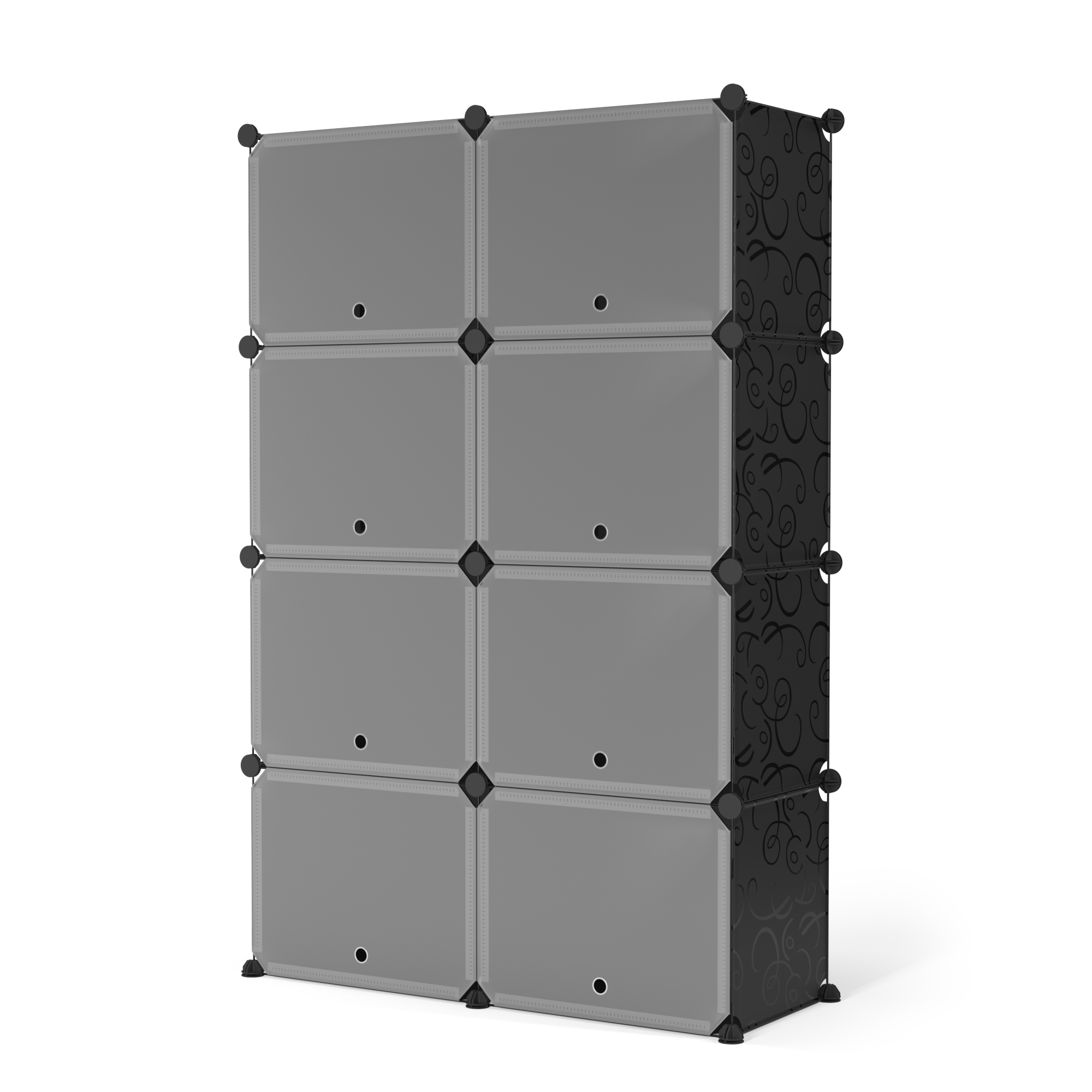 Schuhschrank Steckregal schwarz 8 Boxen