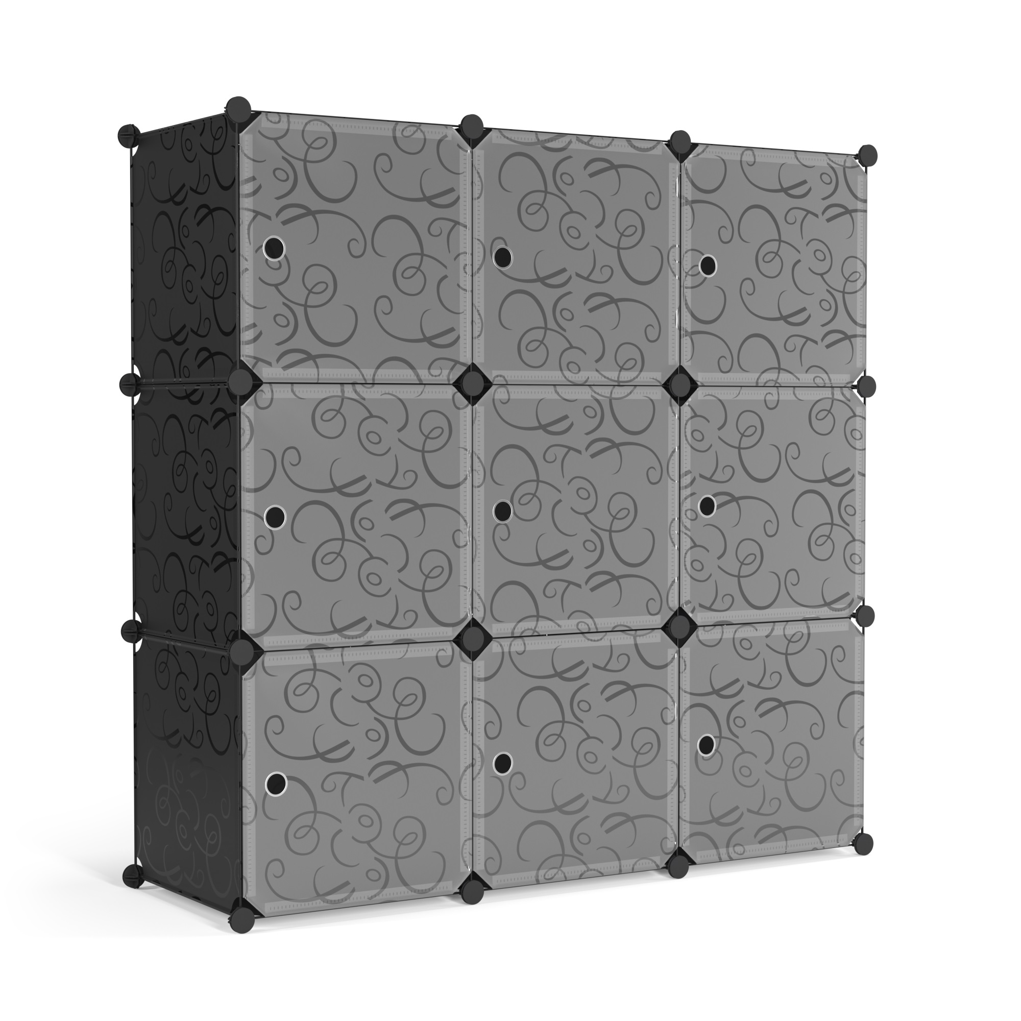 Kleiderschrank Steckregal schwarz / weiss 9 Boxen