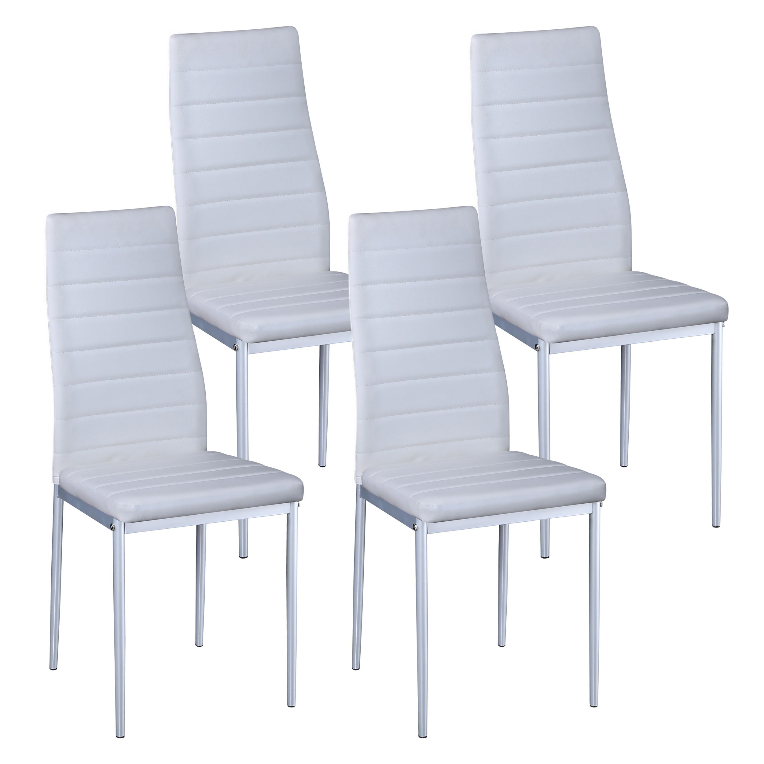Esszimmerstuhl Leder TIM 4er Set weiss