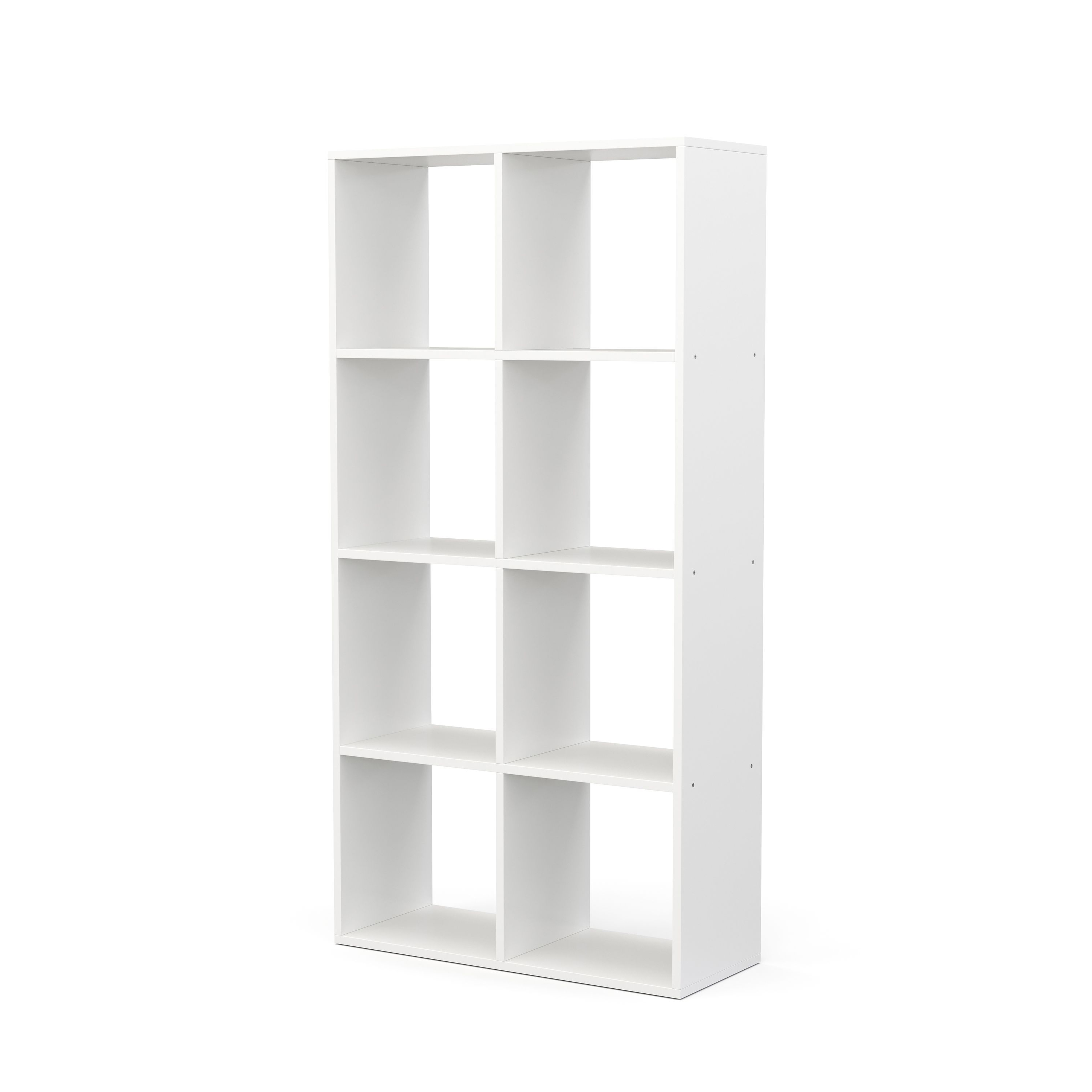 Bücherregal Raumteiler LIAM 8 Fächer 72 x 142 cm weiss