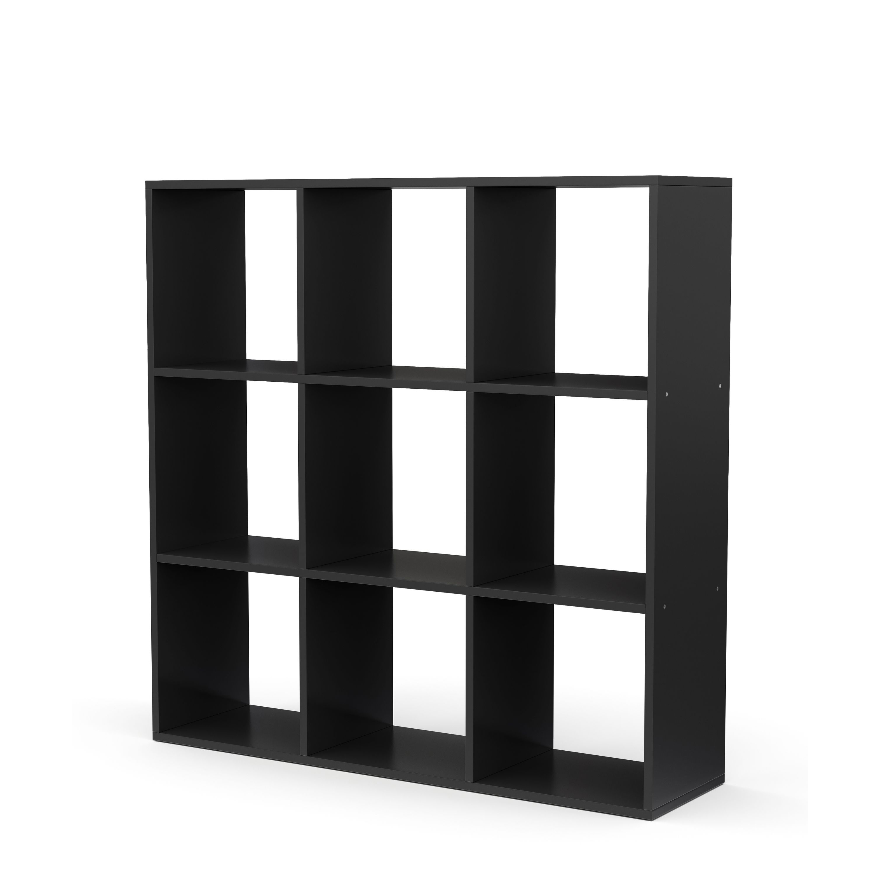 Bücherregal Raumteiler NOUR 9 Fächer 107 x 107 cm schwarz