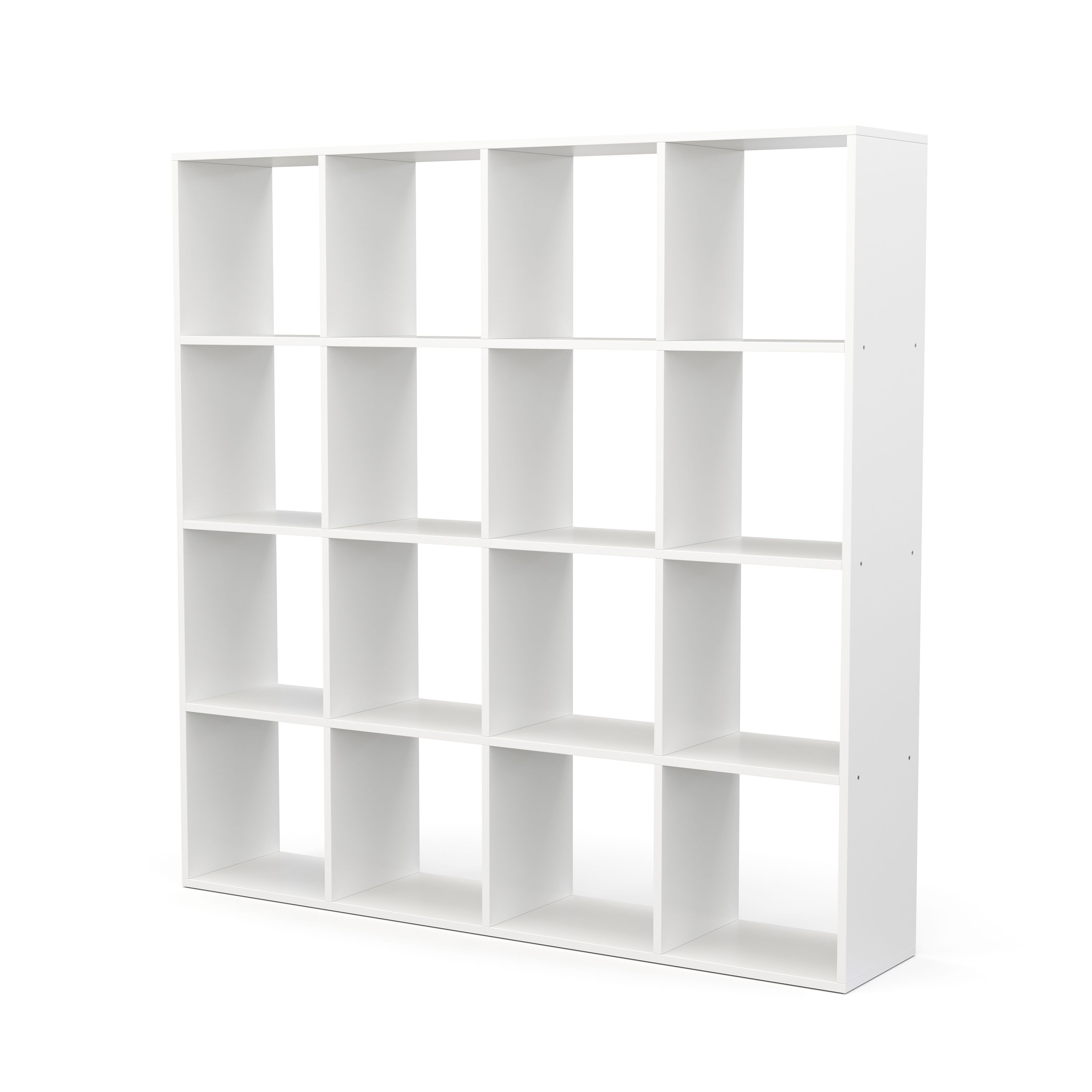 Bücherregal Raumteiler NIMA 16 Fächer 142 x 142 cm weiss