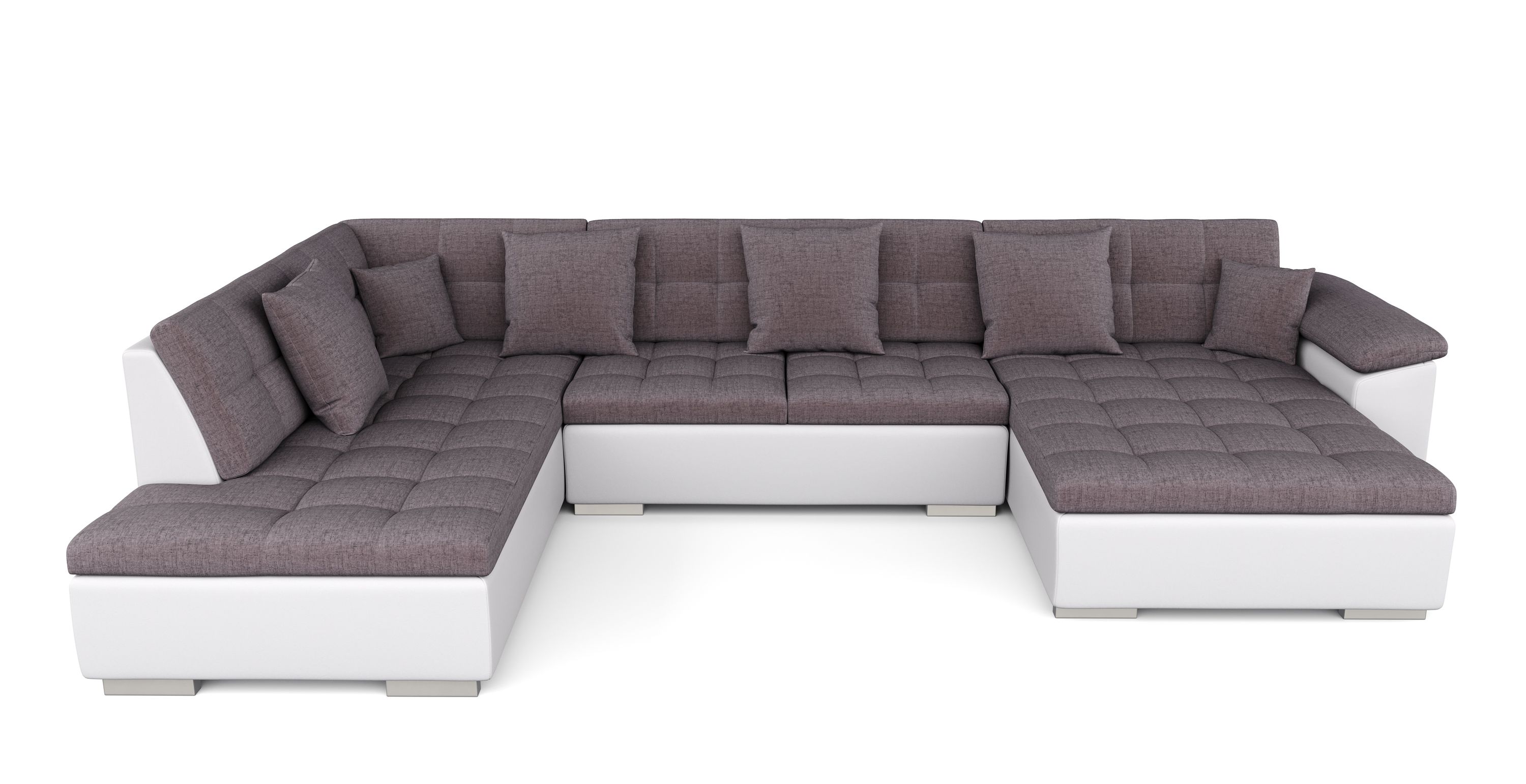 Ecksofa ARIA rechts taupe/weiss
