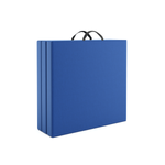 Klappmatratze blau zusammengeklappt