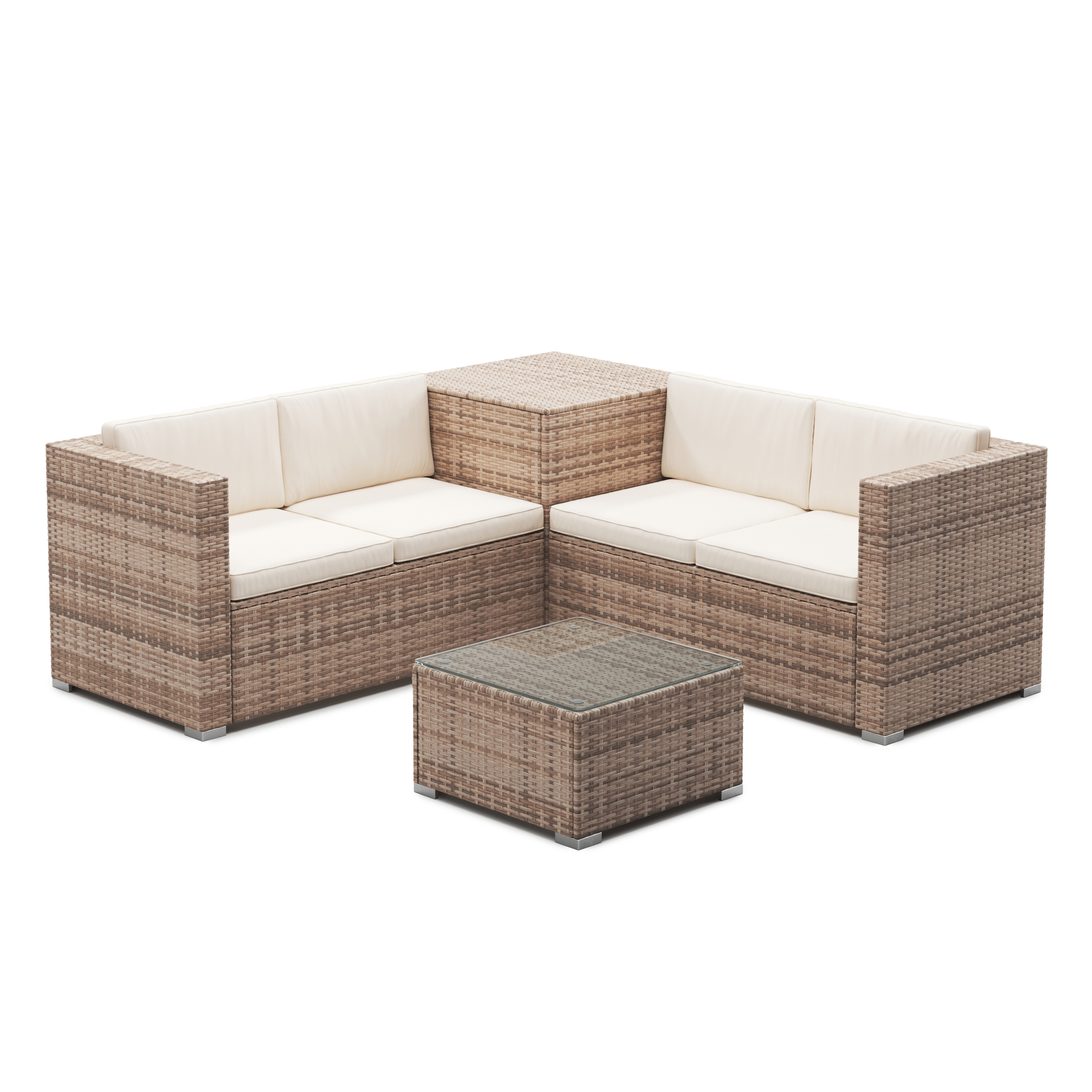 Rattanlounge SAN MARINO braun/beige