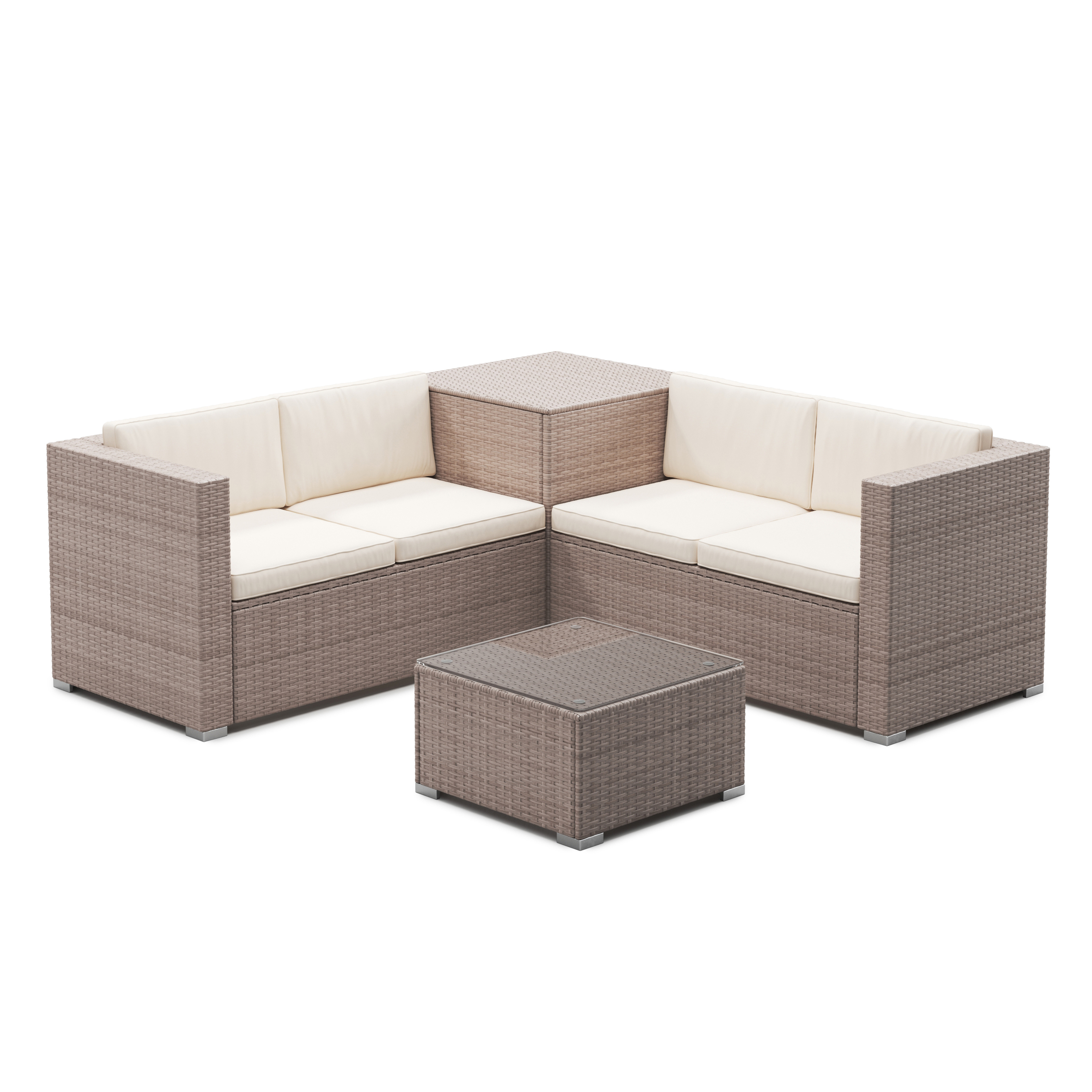 Rattanlounge SAN MARINO taupe/beige