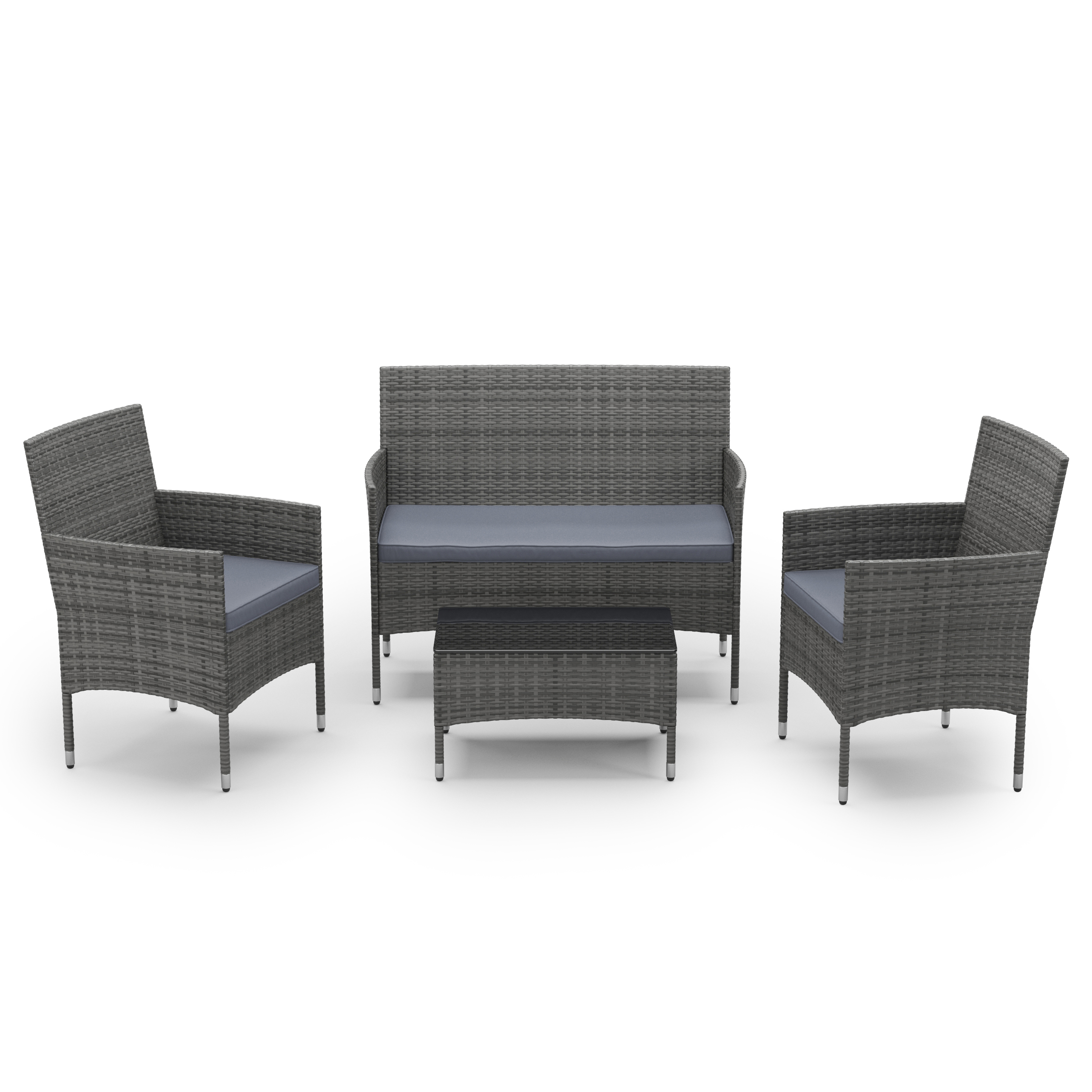 Gartenset Rattan MALIA grau/anthrazit