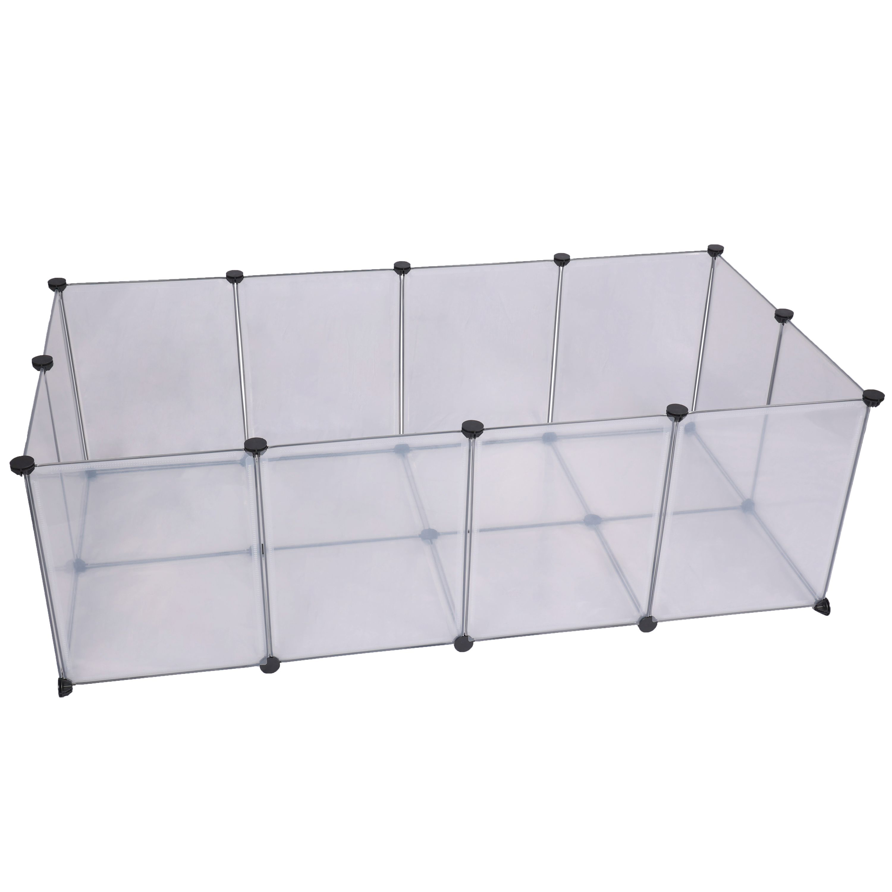 Freilaufgehege mit Bodenplatten weiss