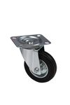 Schwerlast Vollgummi Transportrollen schwarz 80 mm einzeln ohne Bremse