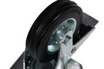 Schwerlast Vollgummi Transportrollen schwarz 80 mm Nahaufnahme Rad