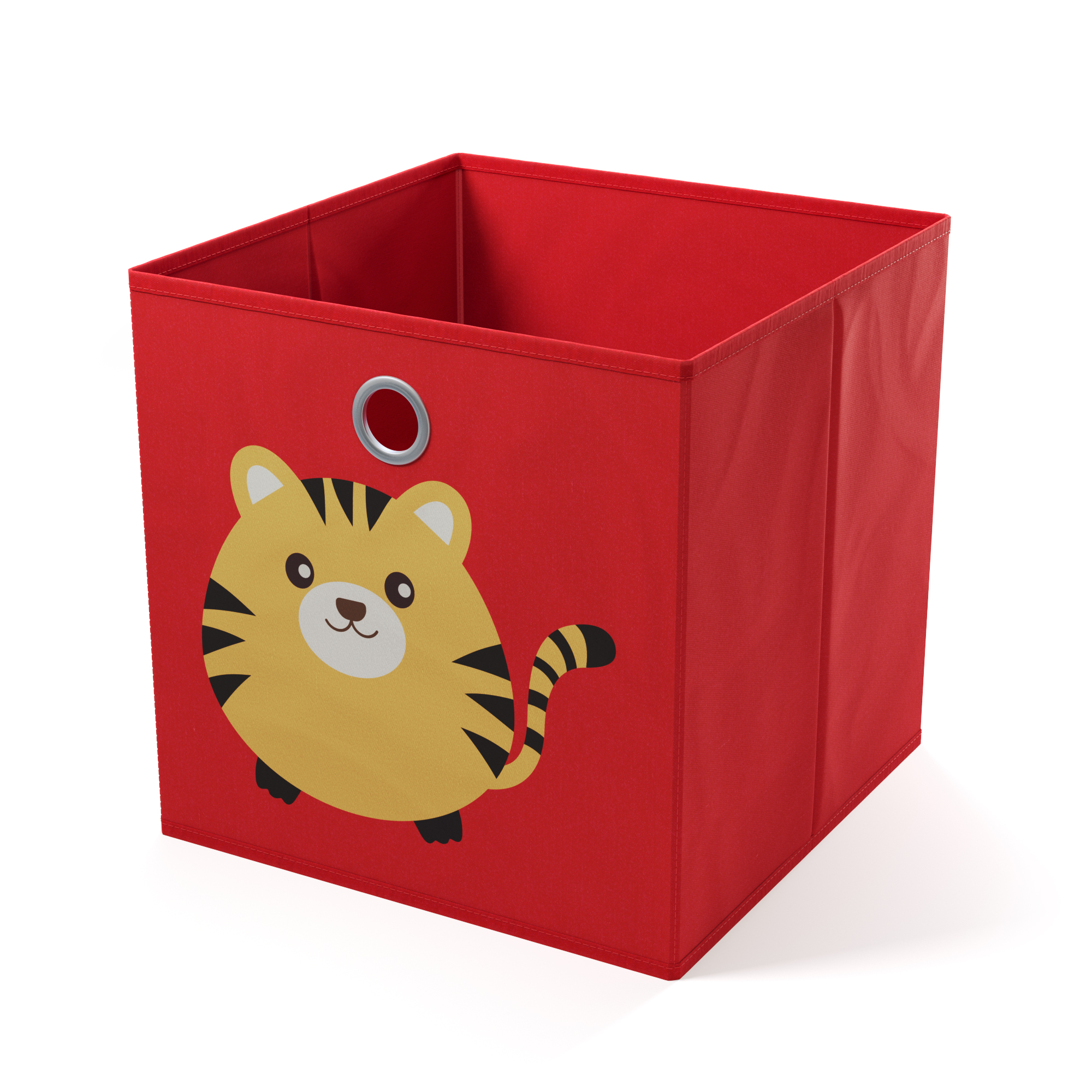 Aufbewahrungsbox Tiger 33 x 33 cm 2er Set rot