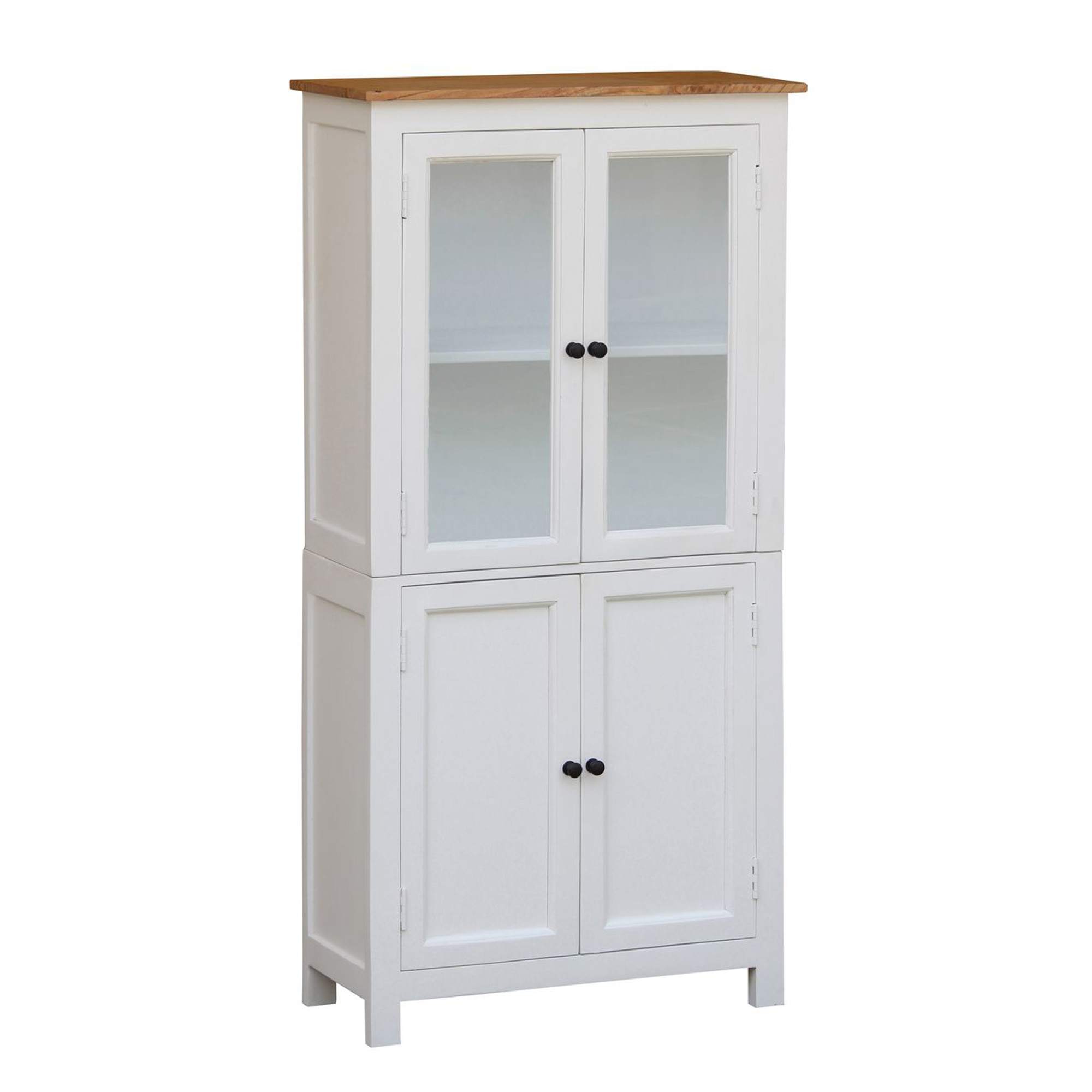 Schrank Vitrine Holz KATHRINE 75 x 150 cm