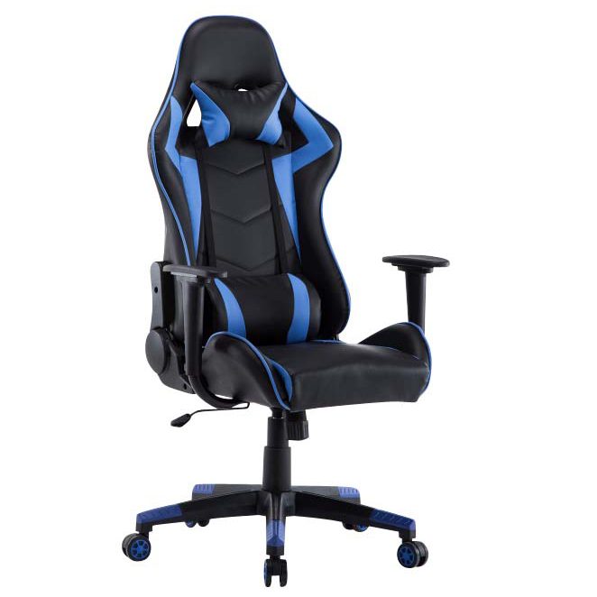 Gamingstuhl Bürostuhl Leder STREAM blau