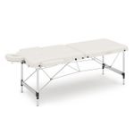 Massageliege 2-Zonen Alu weiss