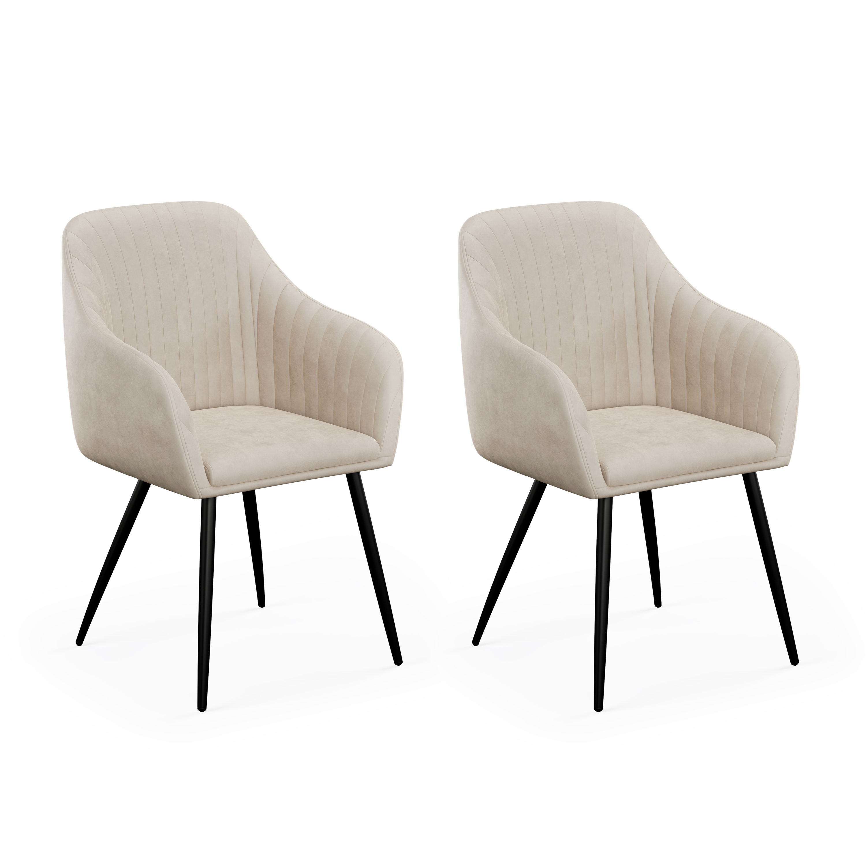 Esszimmerstuhl Samt LEE 2er Set beige