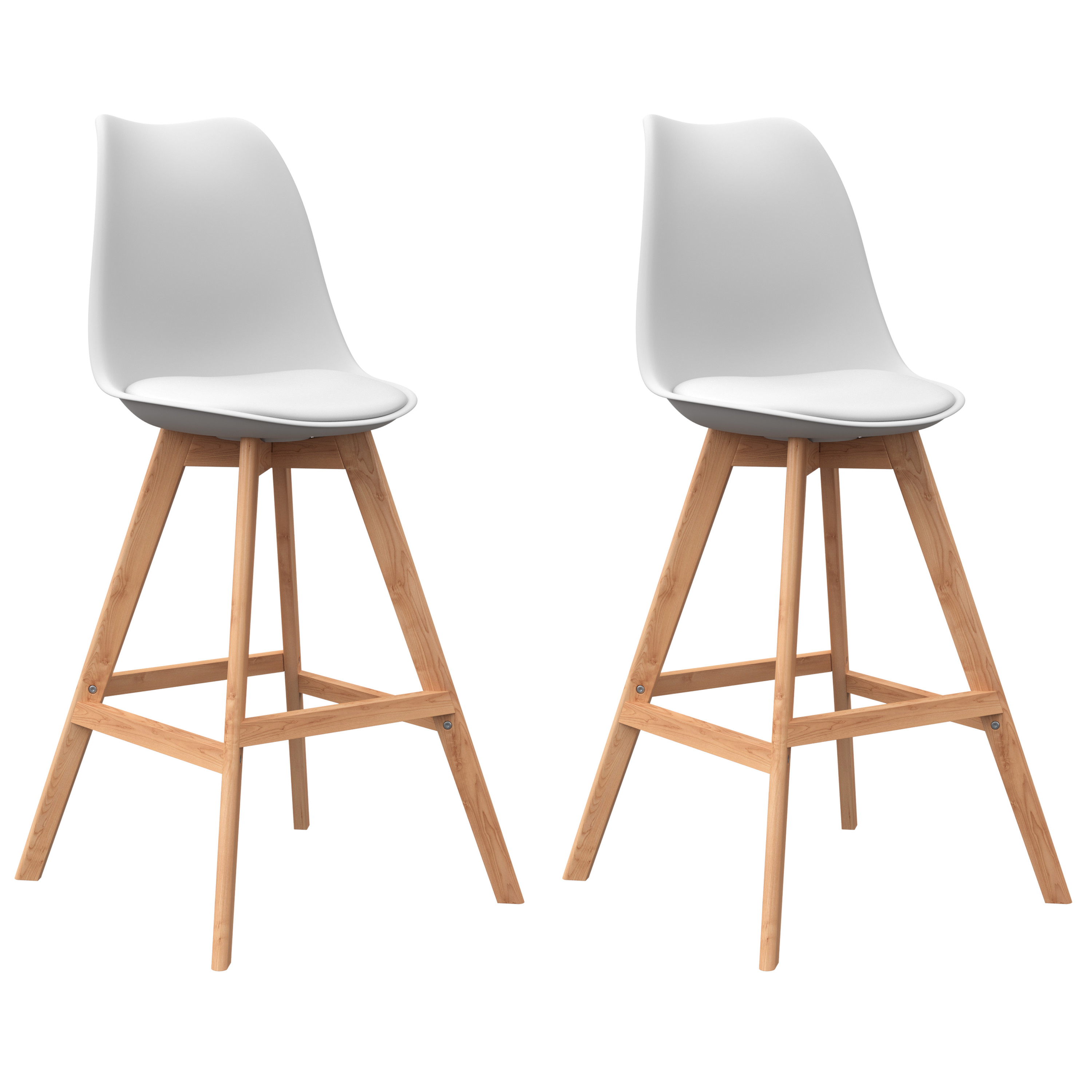 Barhocker AMELIA 2er Set weiss