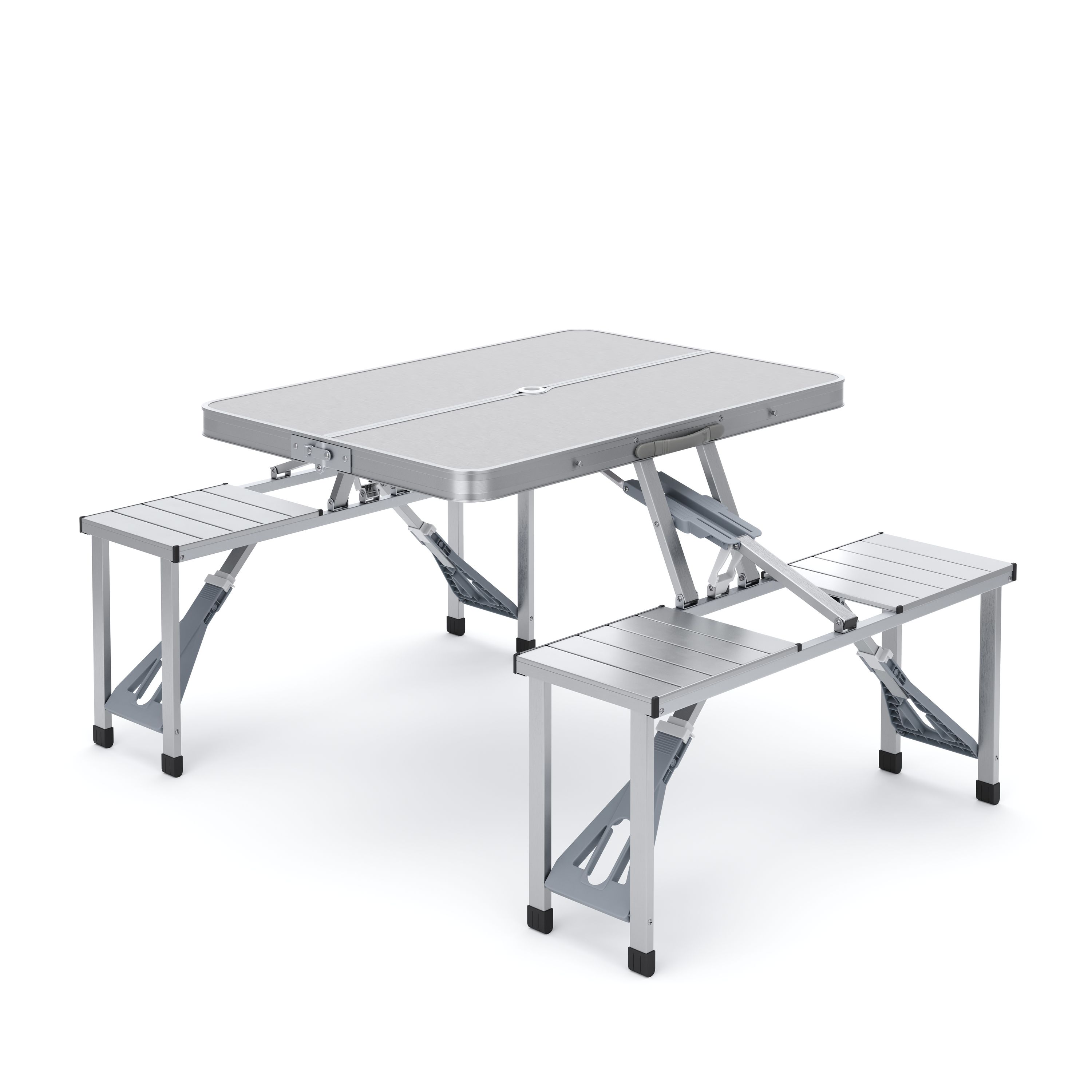 Campingtisch Garnitur klappbar 85 cm silber