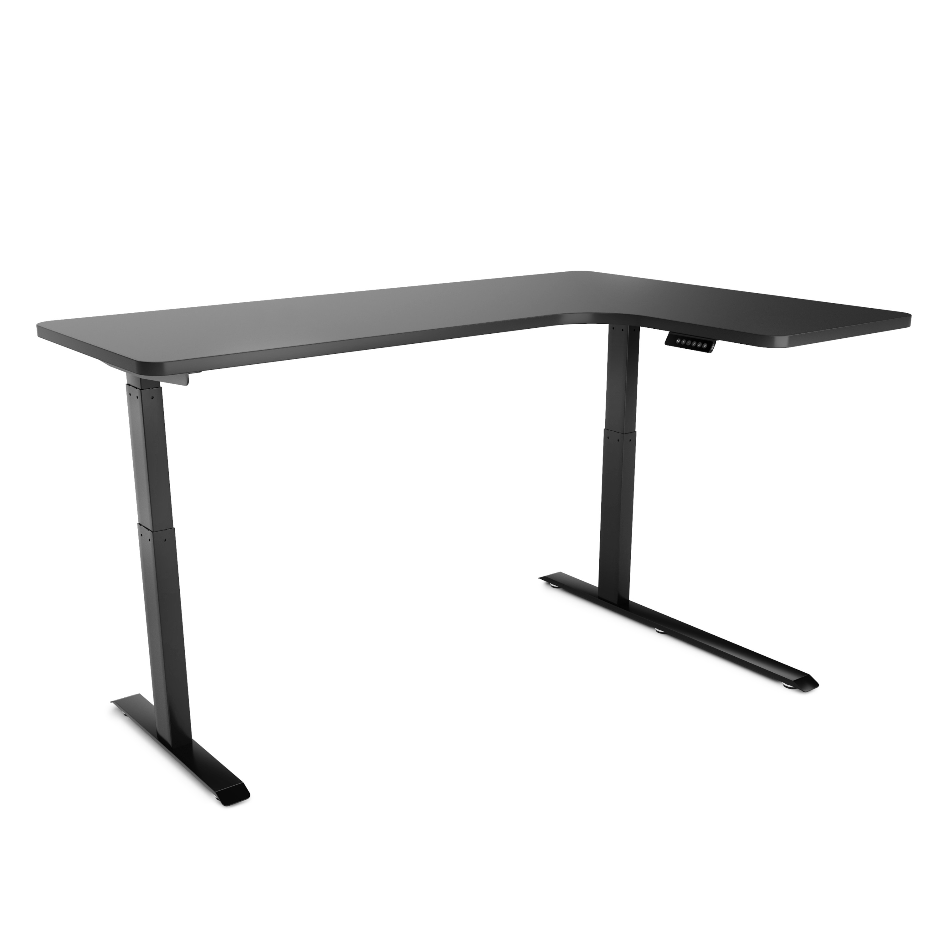 Stehpult Eckschreibtisch elektrisch PREMIUM schwarz 160 x 110 cm