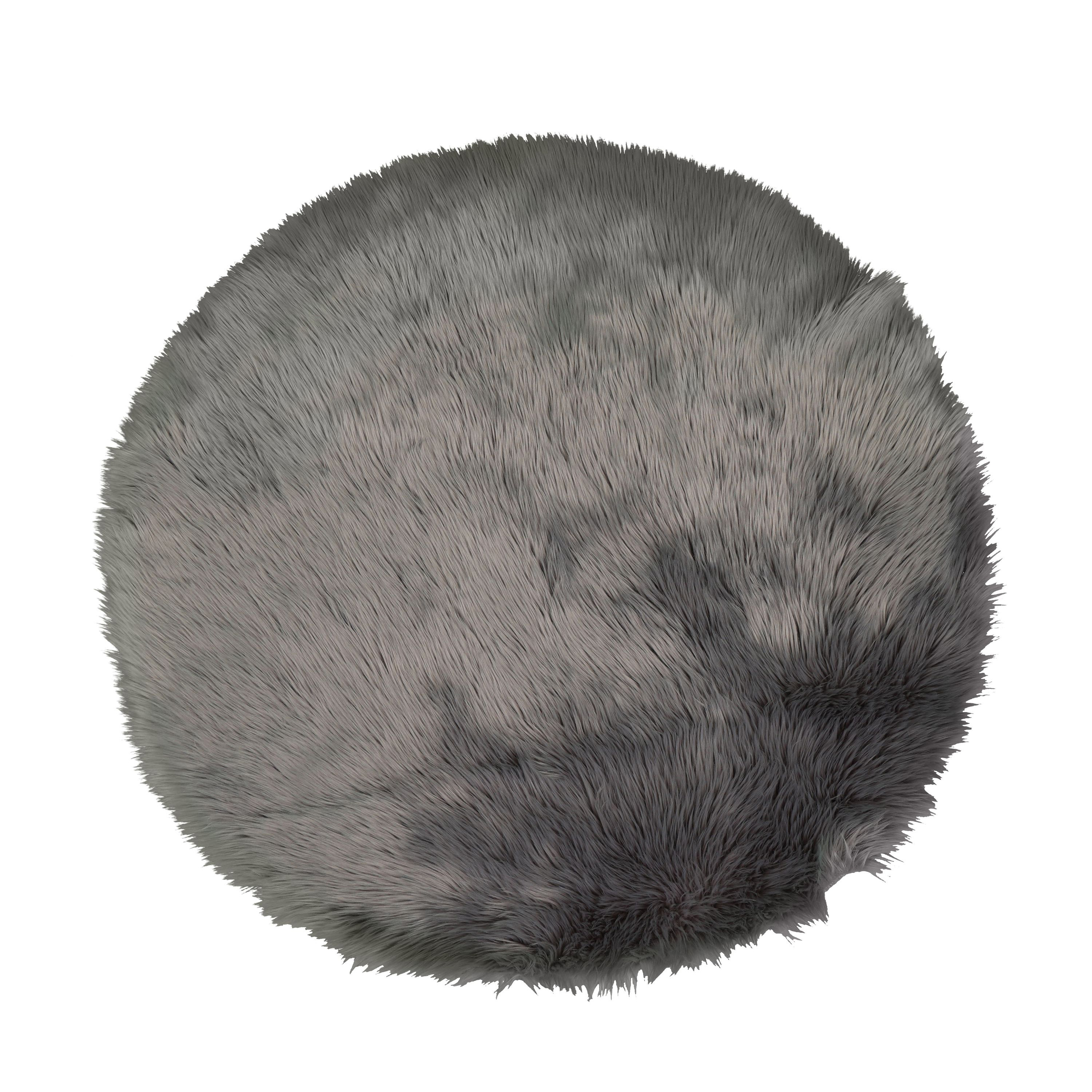 Teppich Kunstfell 120 cm grau