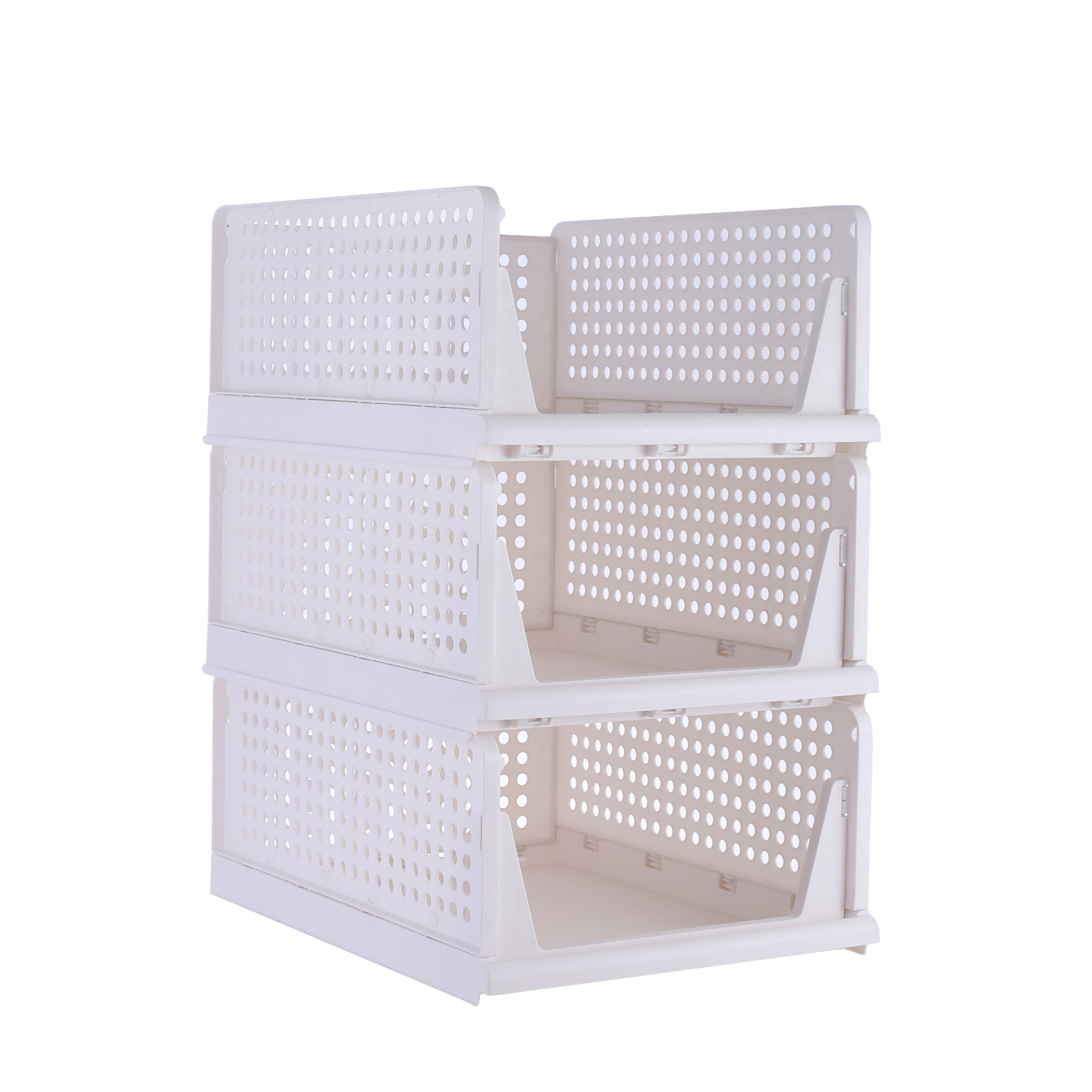 Schrank-Organizer stapelbar 3er Set 44 x 32 x 19 cm