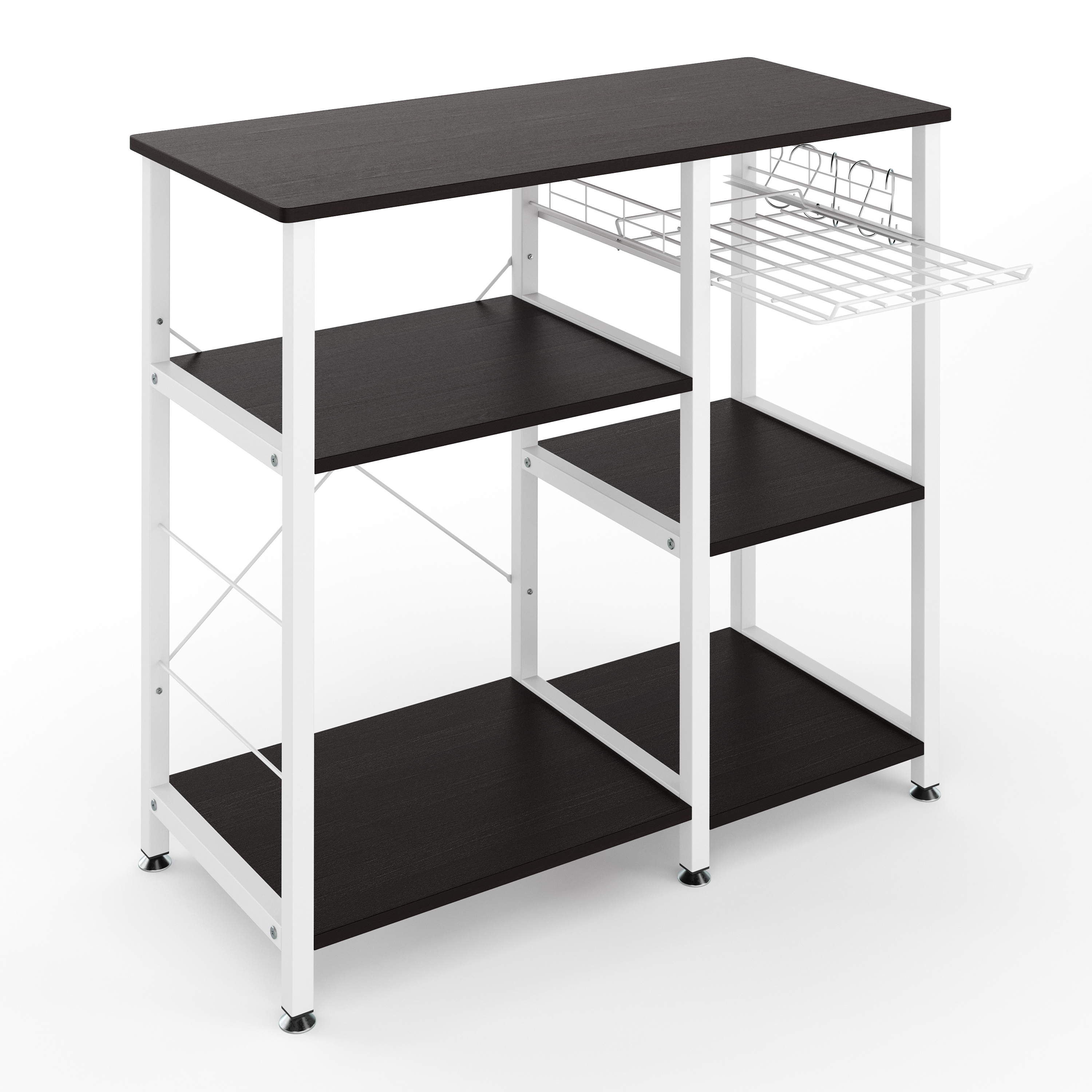 Küchenregal 90 x 83 x 40 cm schwarz/weiss