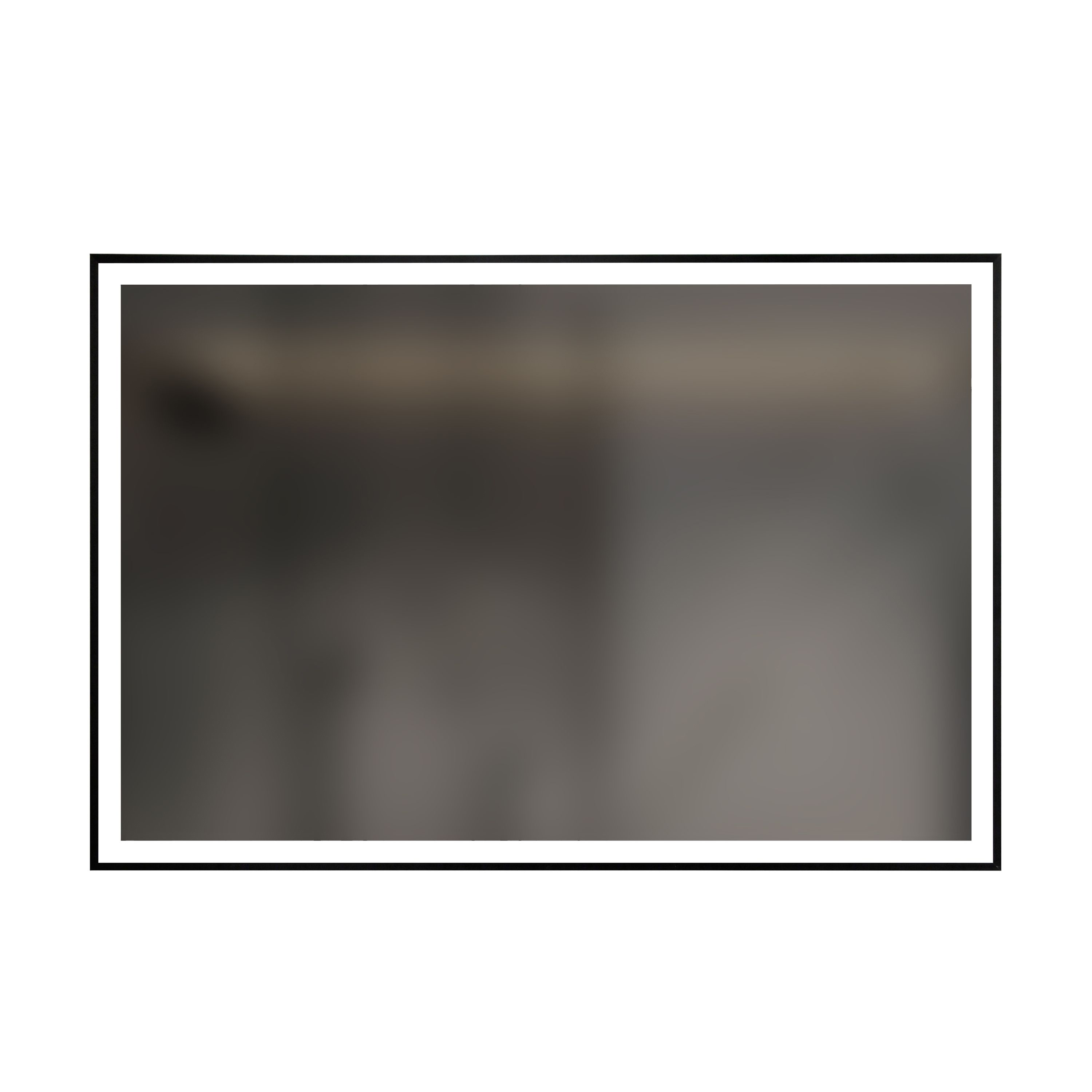 LED Wandspiegel 110 x 75 cm schwarz