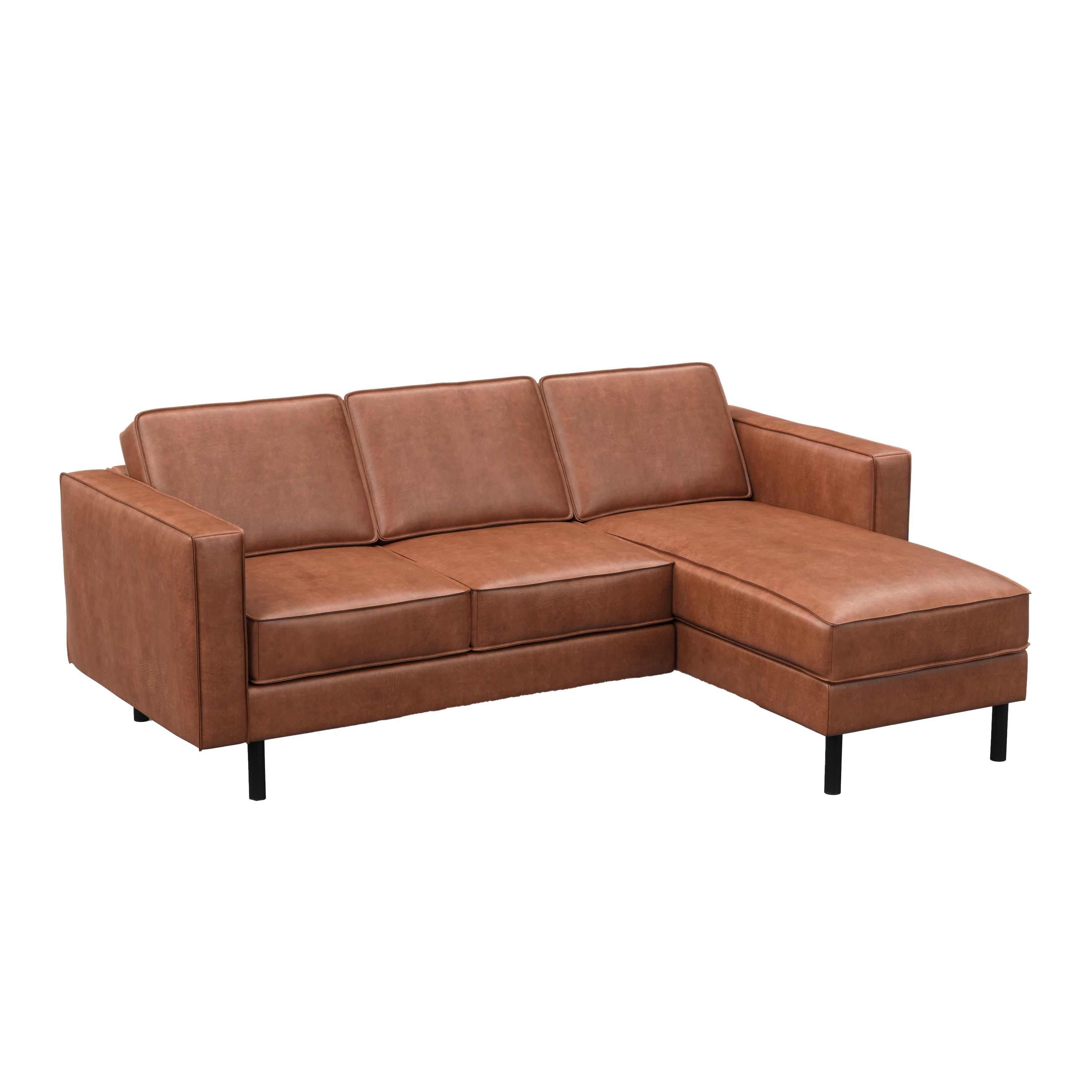 Ecksofa Leder DUKE rechts braun