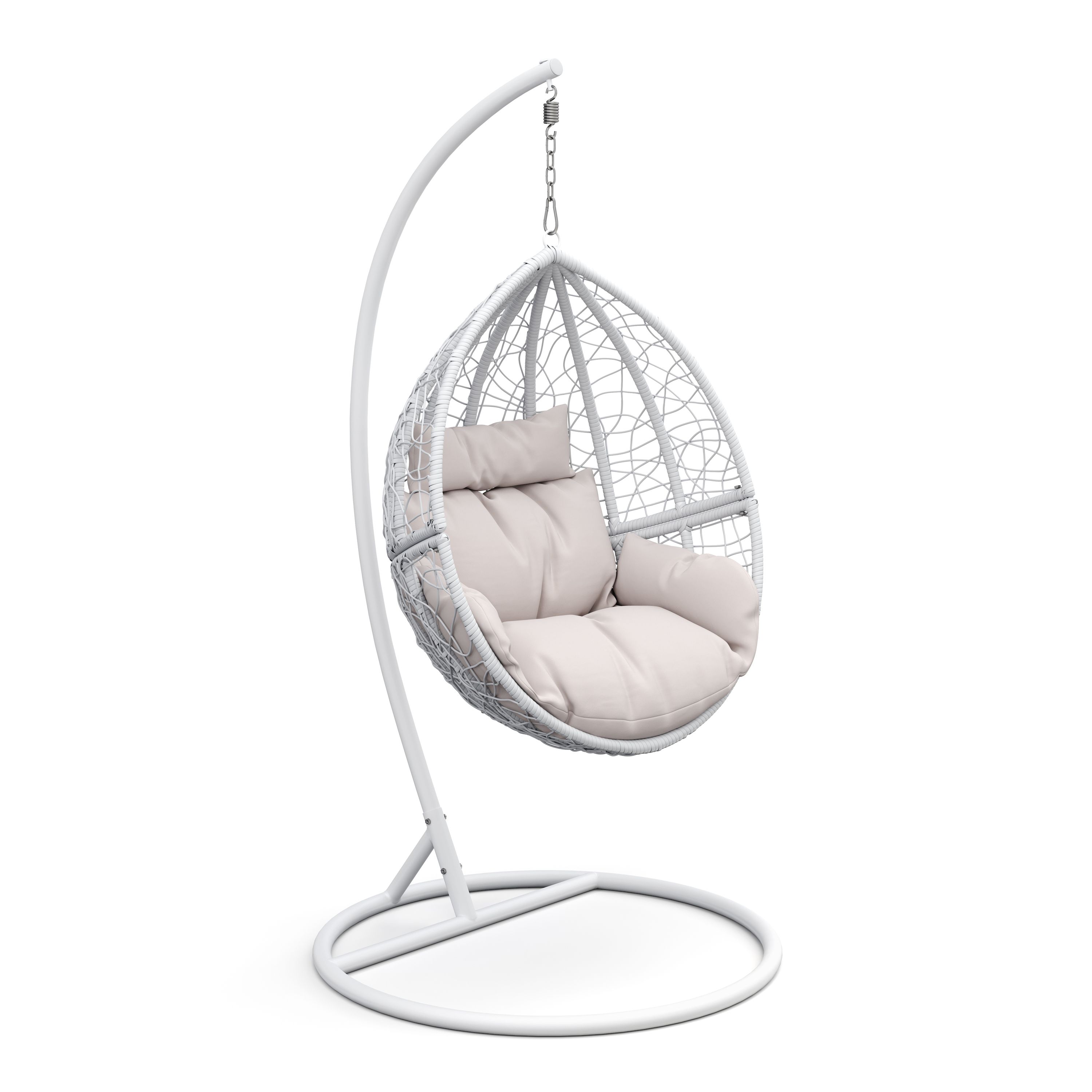 Hängesessel mit Gestell PANAMA weiss/beige