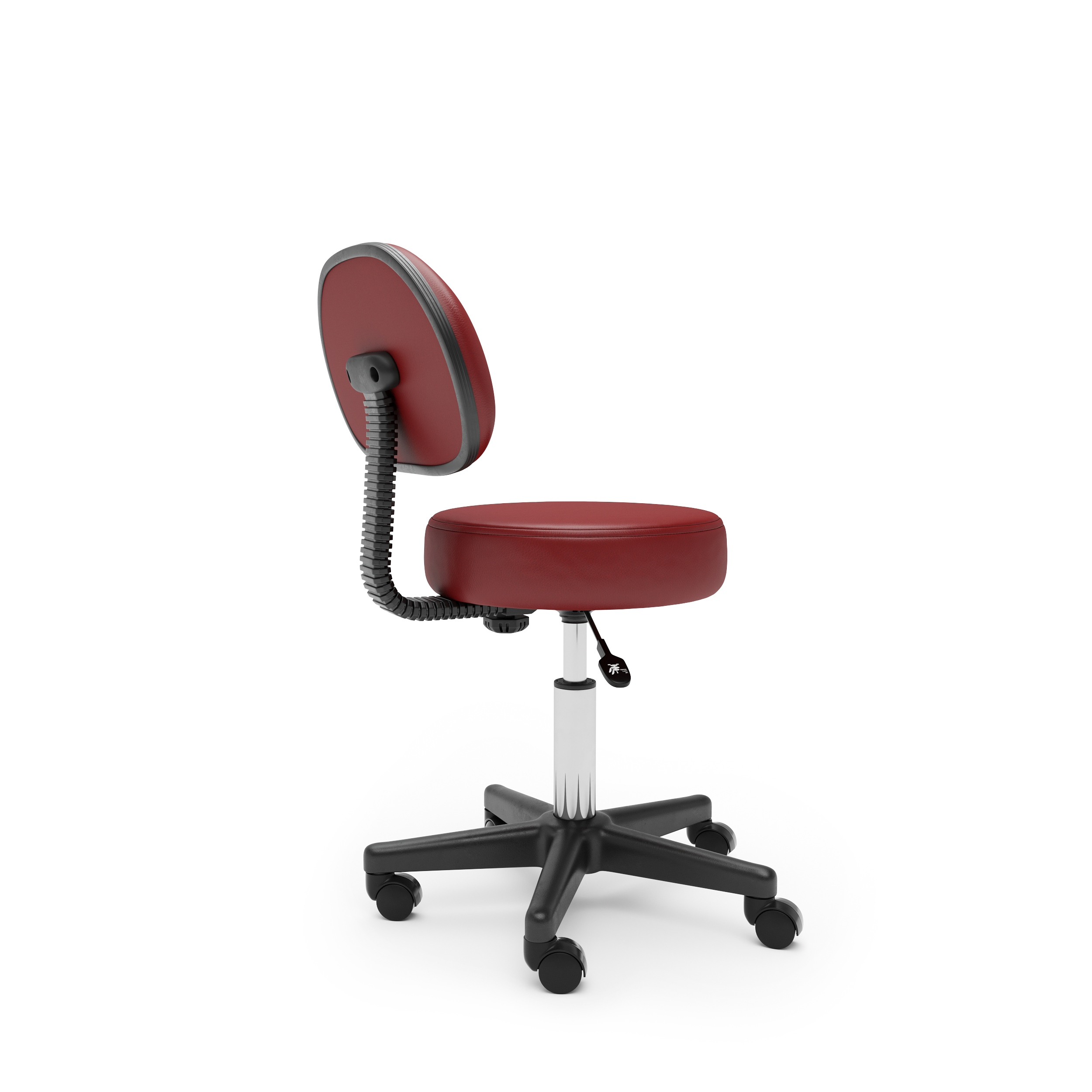Swivel chair roller stool with backrest red | Online Shop Gonser