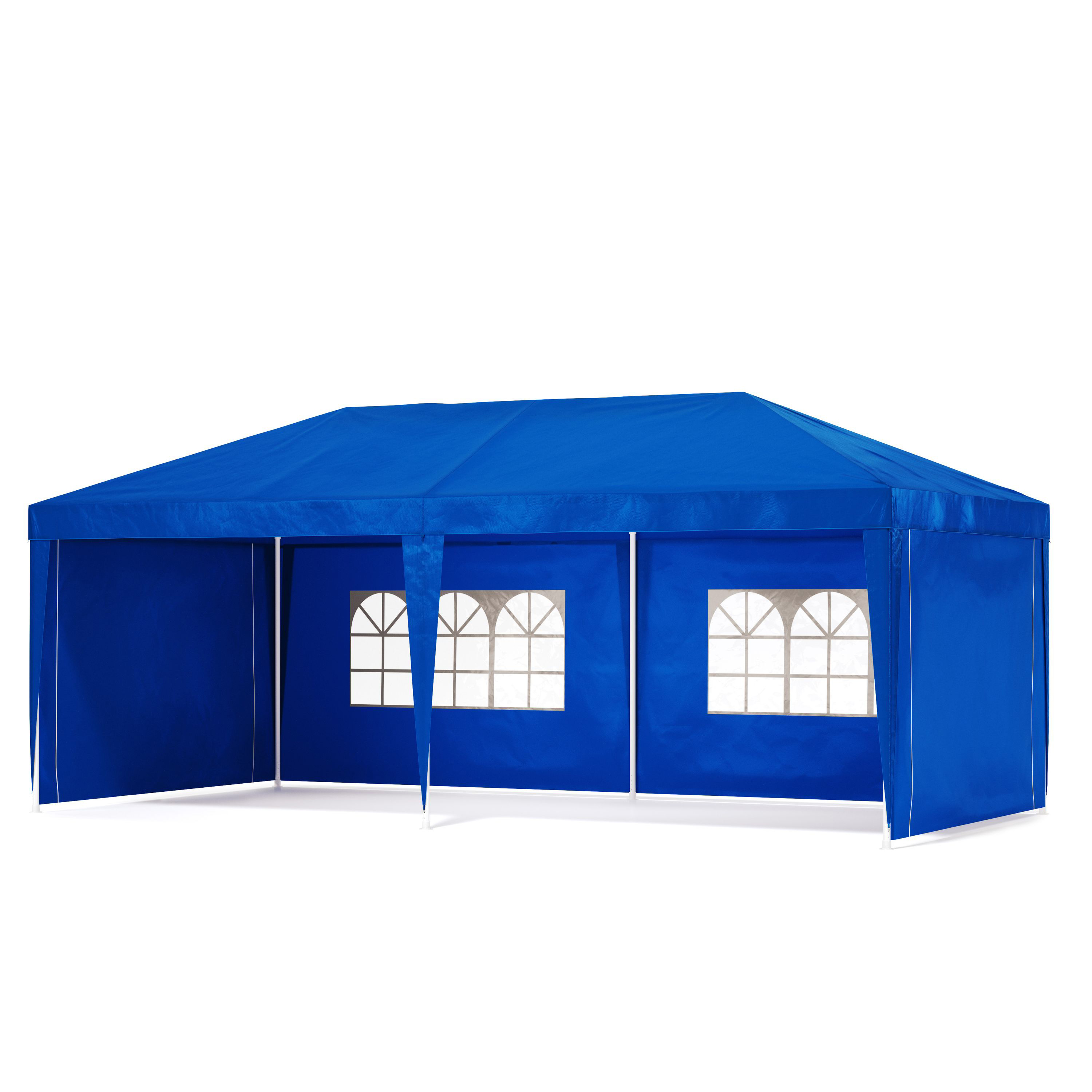 Pavillon LINU 6 x 3 m blau inkl. 6 Seitenwände
