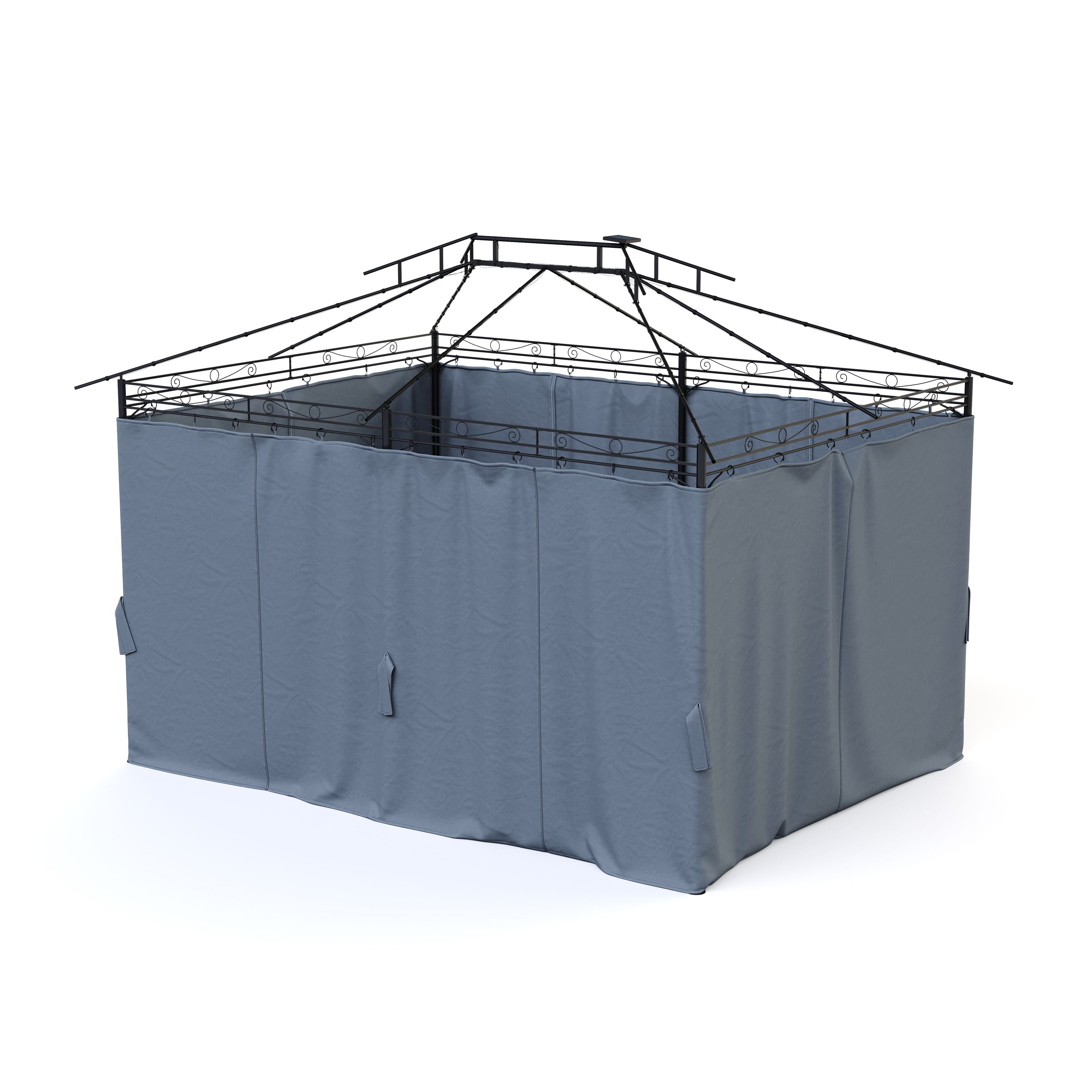 Seitenwände Gartenpavillon LED ROYAL 4 x 3 m grau