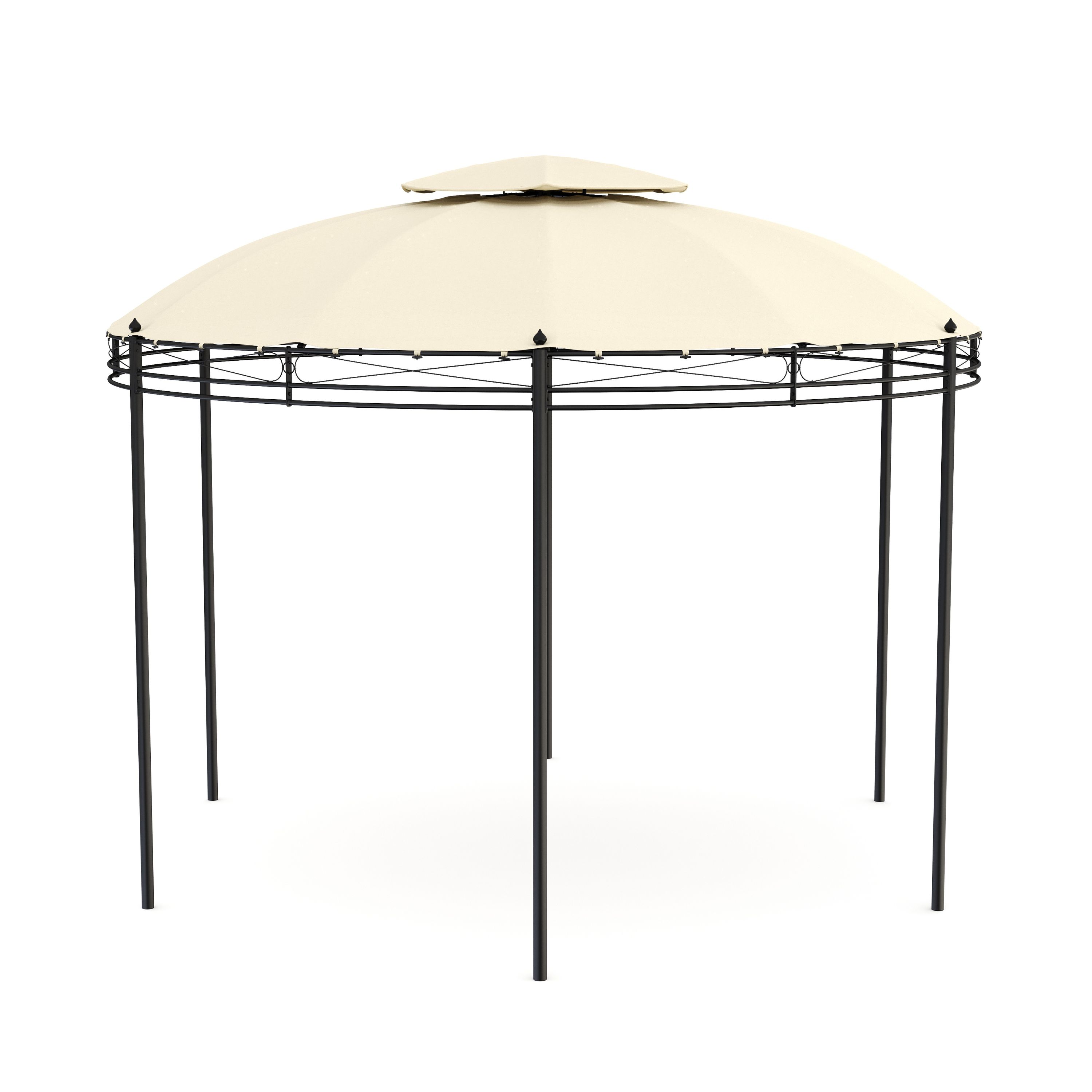 Dach Gartenpavillon LED ROYAL rund beige