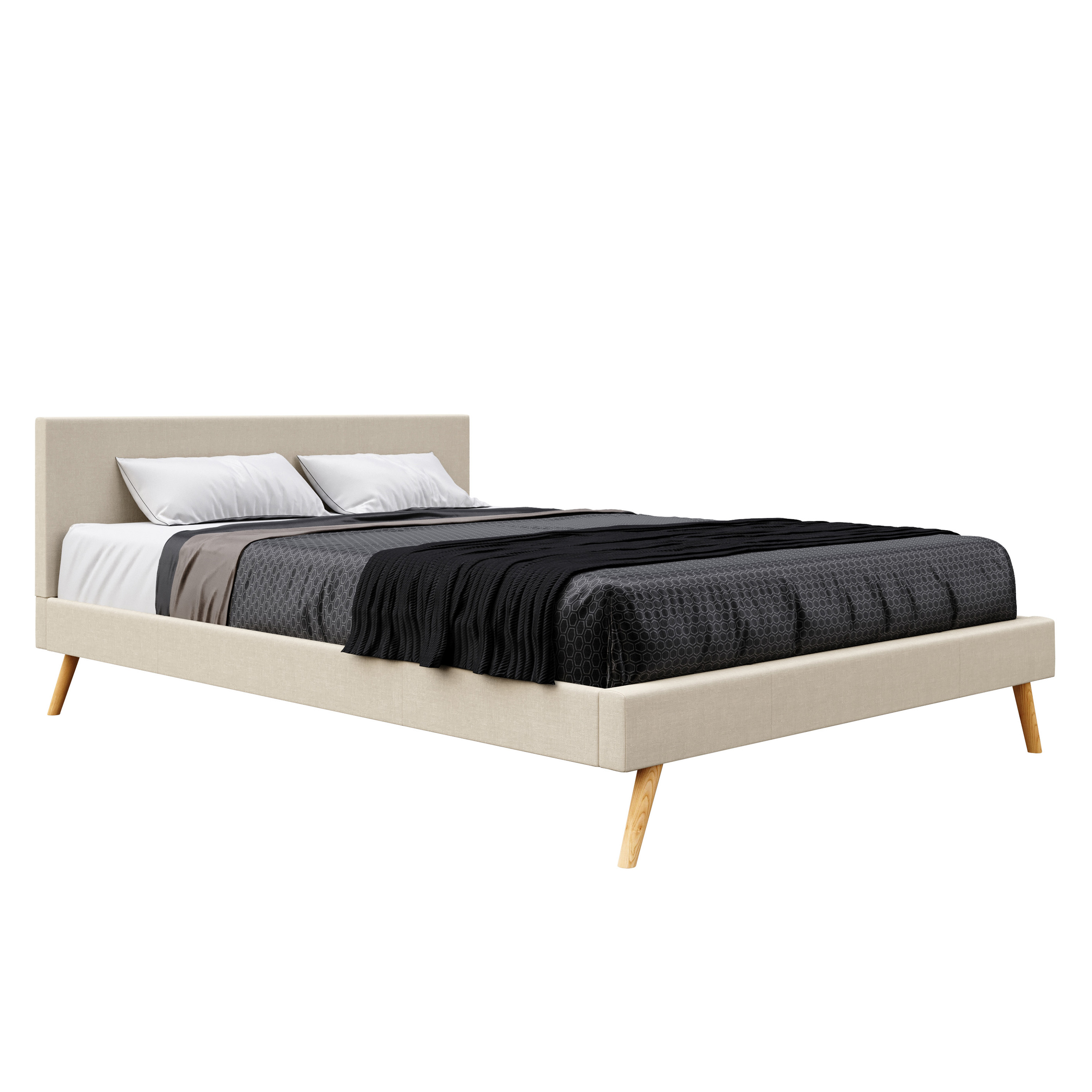 Polsterbett ELVAR 160 x 200 cm beige