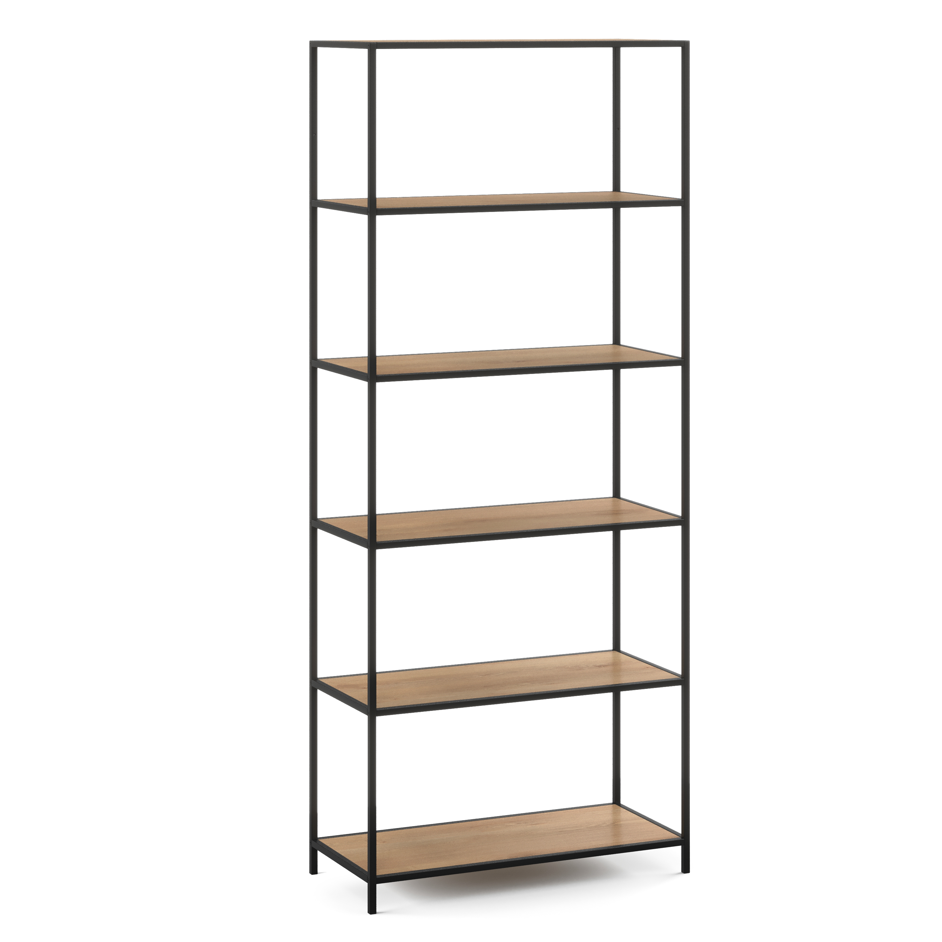 Bücherregal SEAFORD 77 x 185 cm braun/schwarz