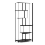Bücherregal SEAFORD 77 x 185 cm schwarz Anzeigebild