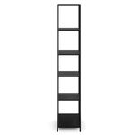 Bücherregal SEAFORD 77 x 185 cm schwarz Seitenansicht