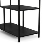 Bücherregal SEAFORD 77 x 185 cm schwarz Nahaufnahme seitlich