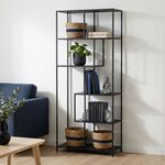 Bücherregal SEAFORD 77 x 185 cm schwarz Interior