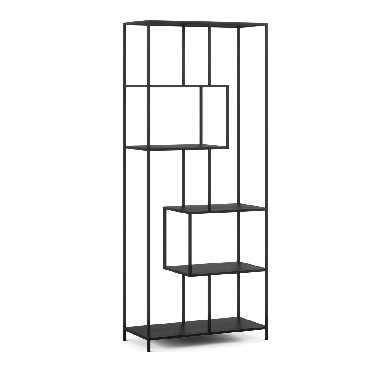 Bücherregal SEAFORD 77 x 185 cm schwarz Anzeigebild