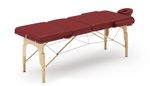 Massageliege Massagetisch 3 Zonen rot schräge Ansicht