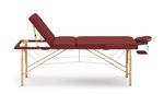 Massageliege Massagetisch 3 Zonen rot Seitenansicht Beine oben