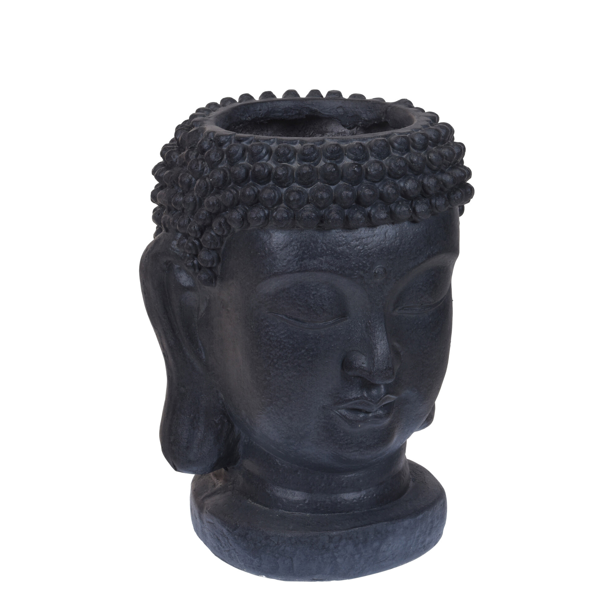 Blumentopf Buddha anthrazit