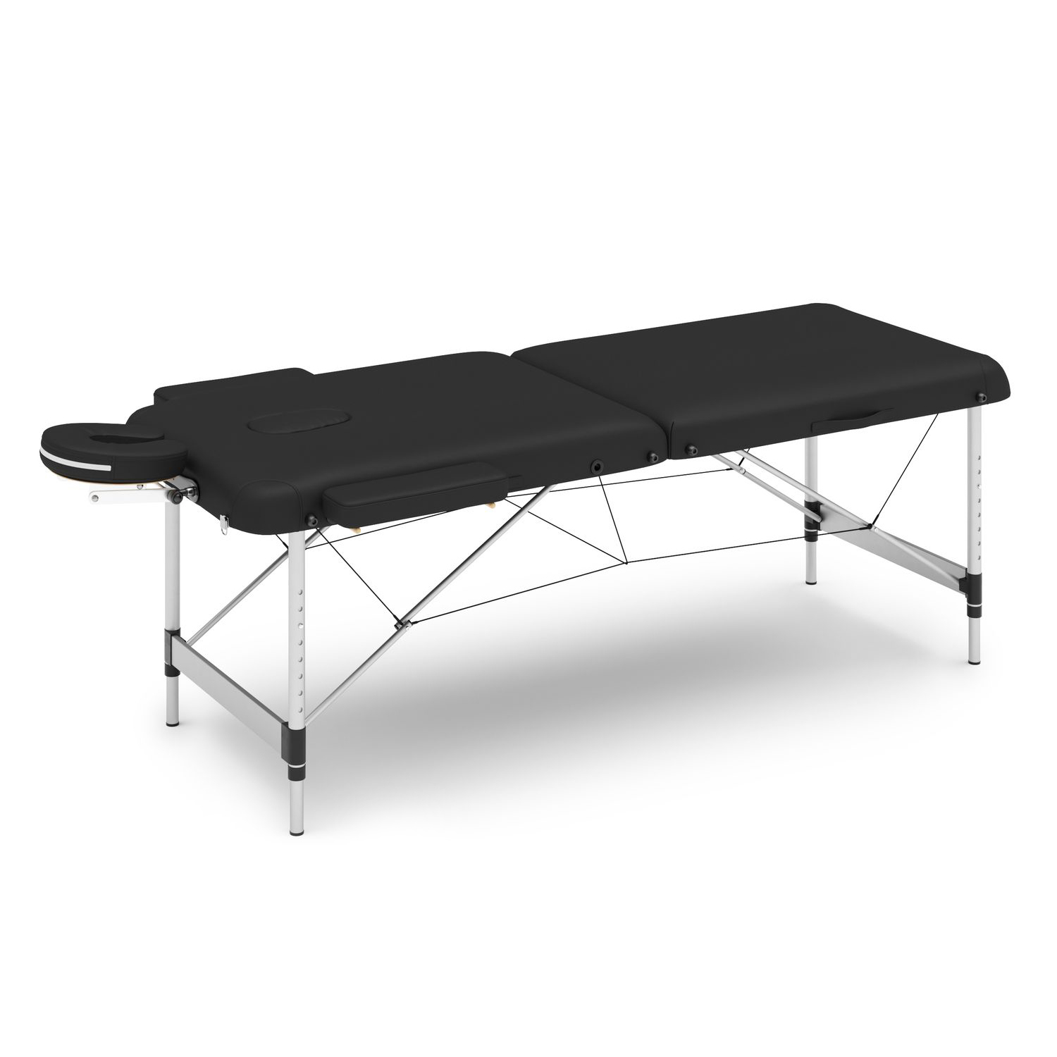Massageliege 2-Zonen Alu schwarz