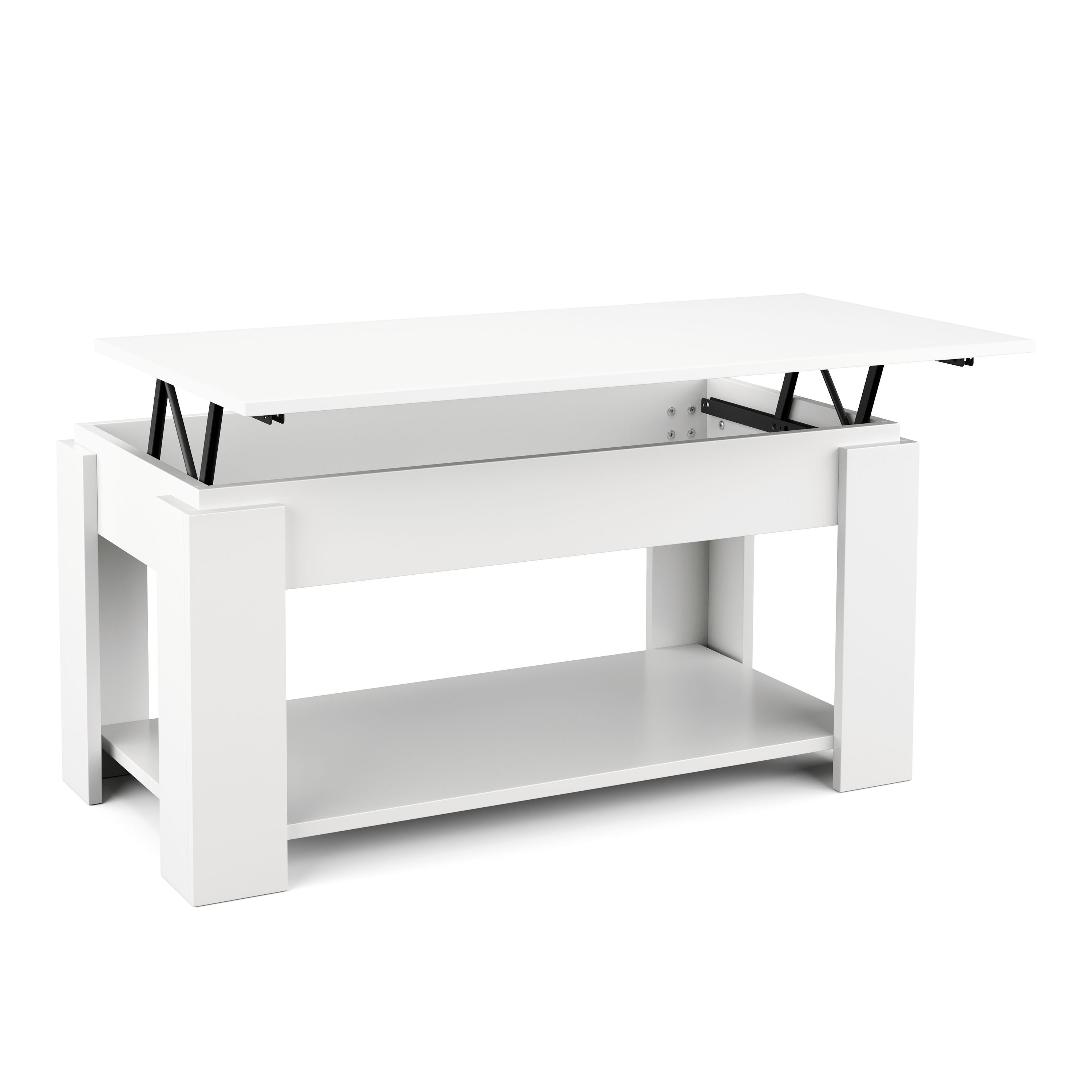 Beistelltisch DALIA höhenverstellbar 100 x 50 x 60 cm weiss