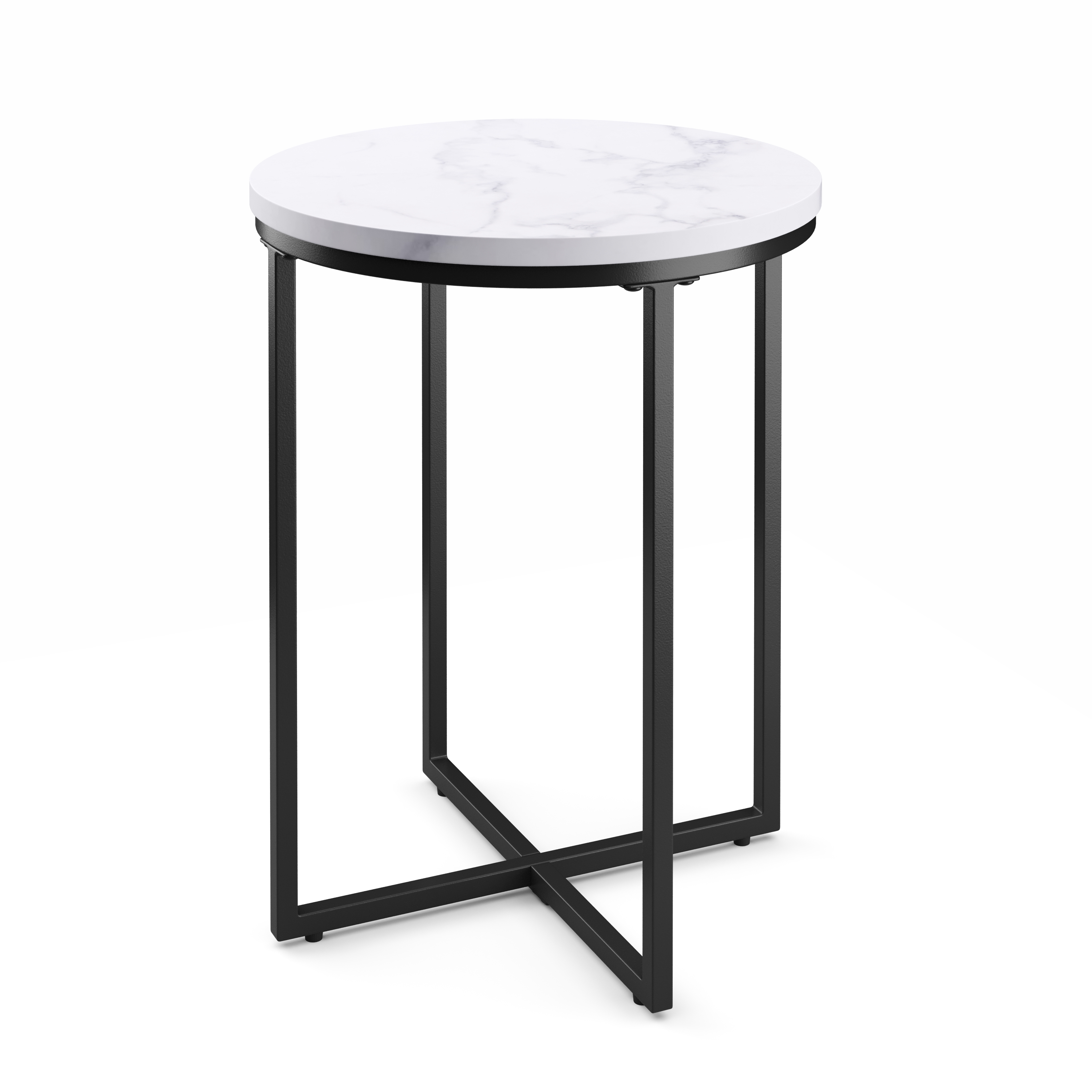 Beistelltisch ESRA rund 40 x 50 cm weiss/schwarz