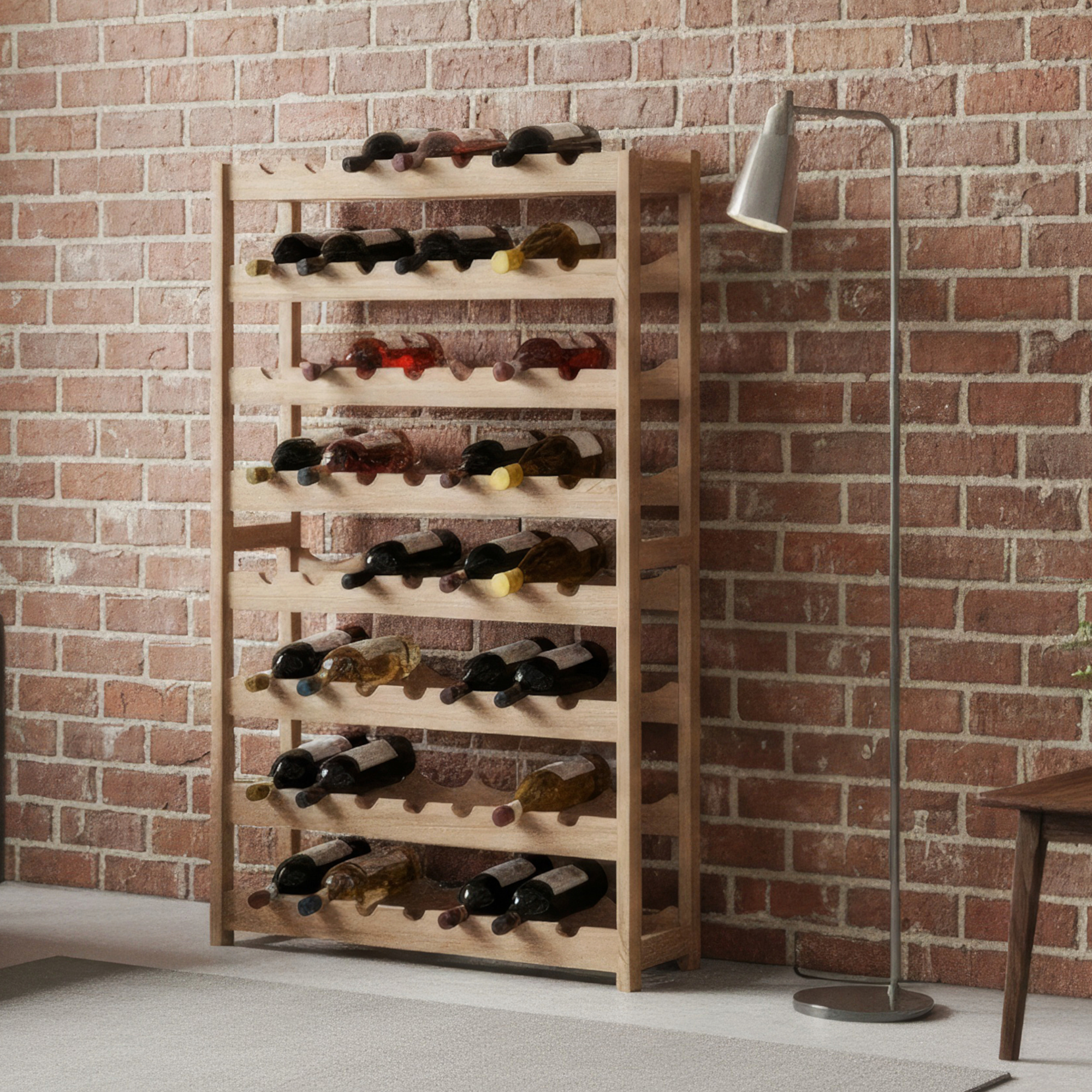Weinregal Massivholz für 56 Flaschen