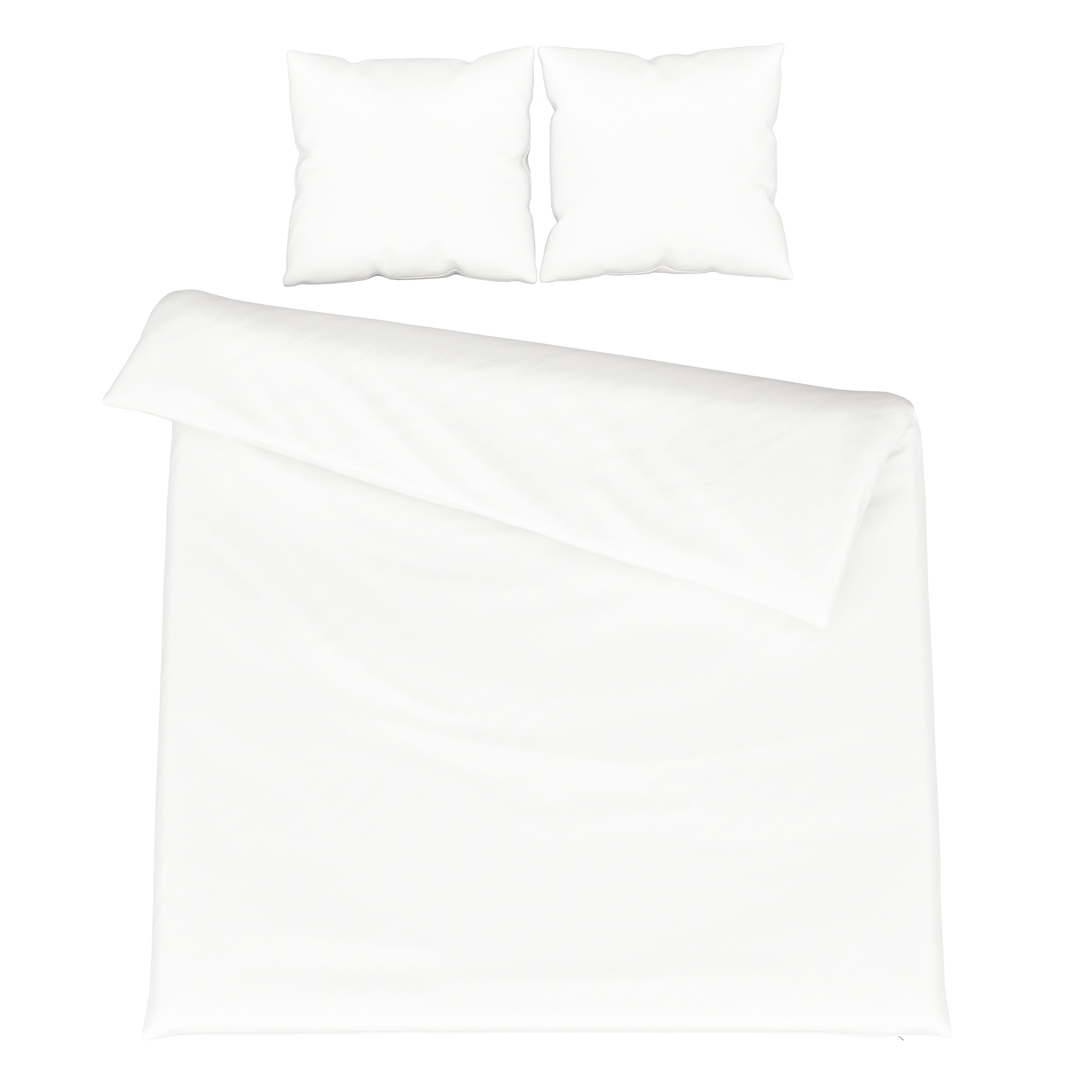 Bettwäsche 3-teilig 65 x 65 cm + 200 x 210 cm weiss
