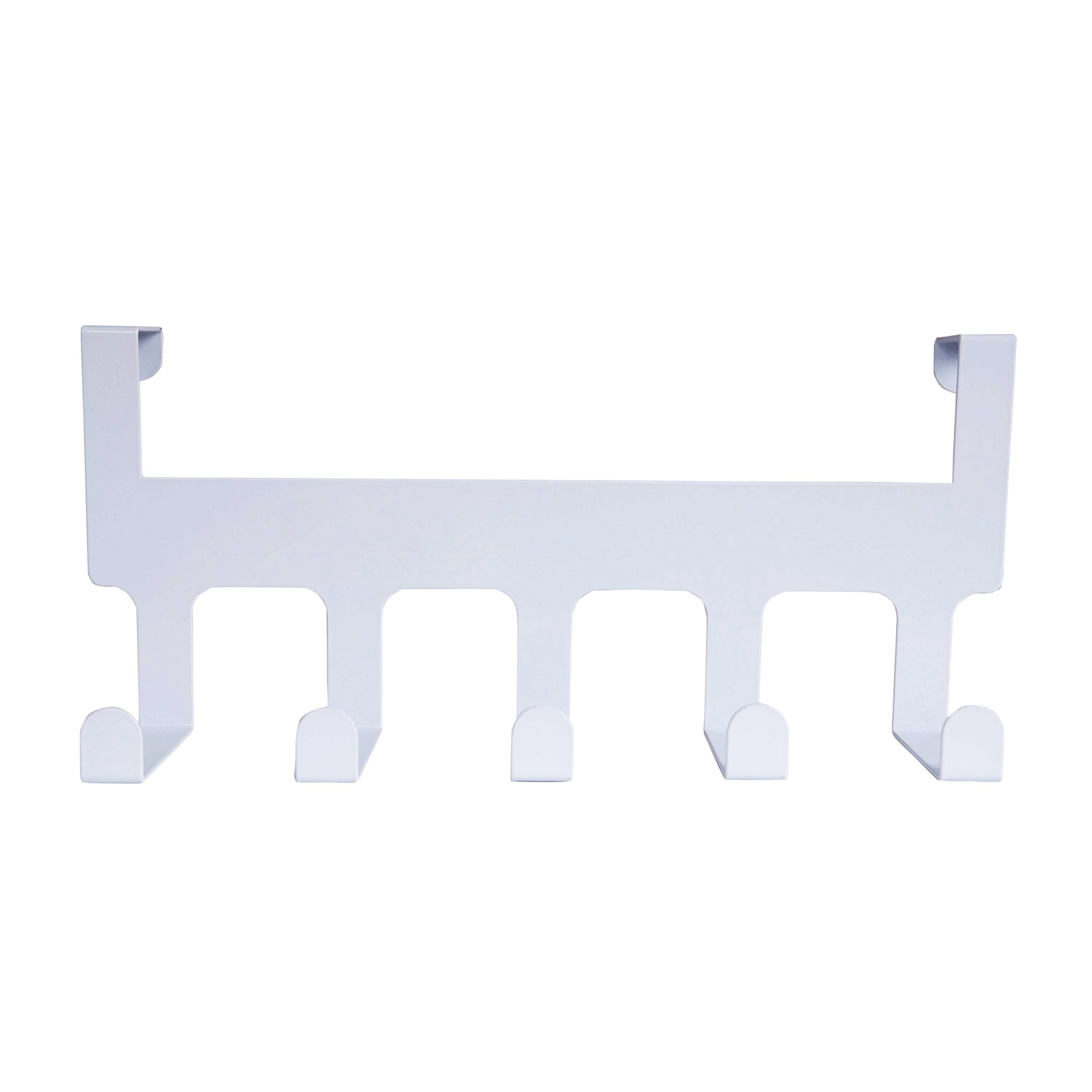 Türgarderobe Eisen 5 Haken 34 x 14 cm weiss